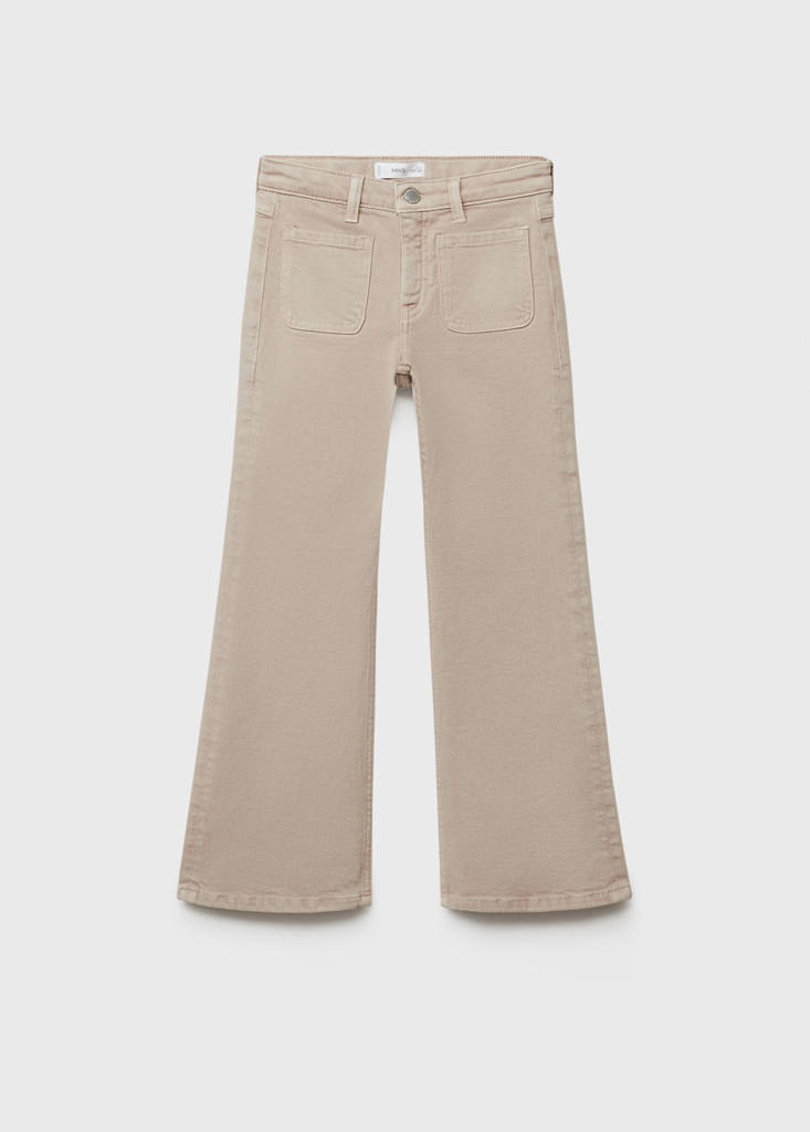 Flared jeans with pocket — Sand