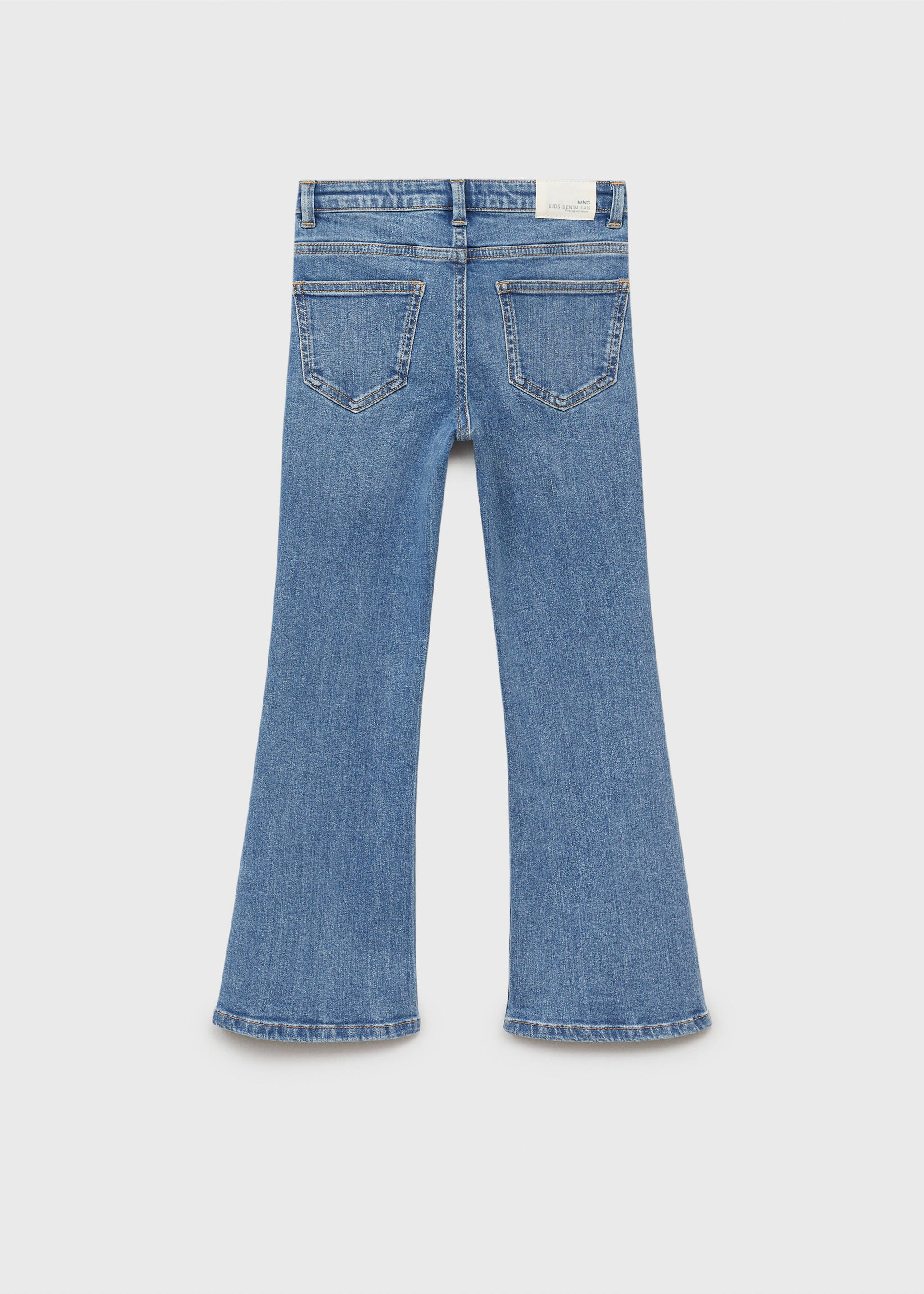 Jeans flare botones - Reverso del artículo, Azul medio. Ref: 87050423-00.