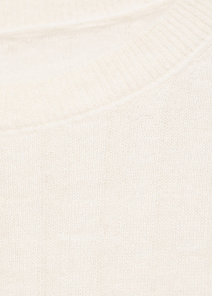 Ribbed round-neck sweater — Off White