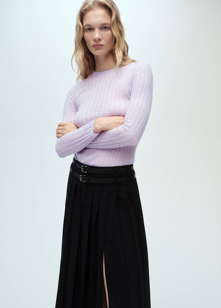 Ribbed round-neck sweater — Light/Pastel Purple