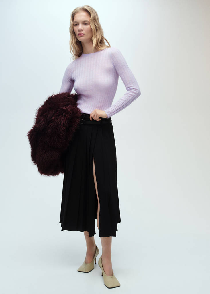 Ribbed round-neck sweater — Light/Pastel Purple