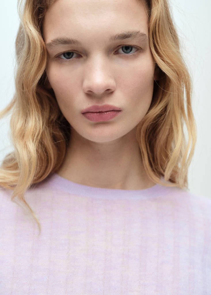 Ribbed round-neck sweater — Light/Pastel Purple