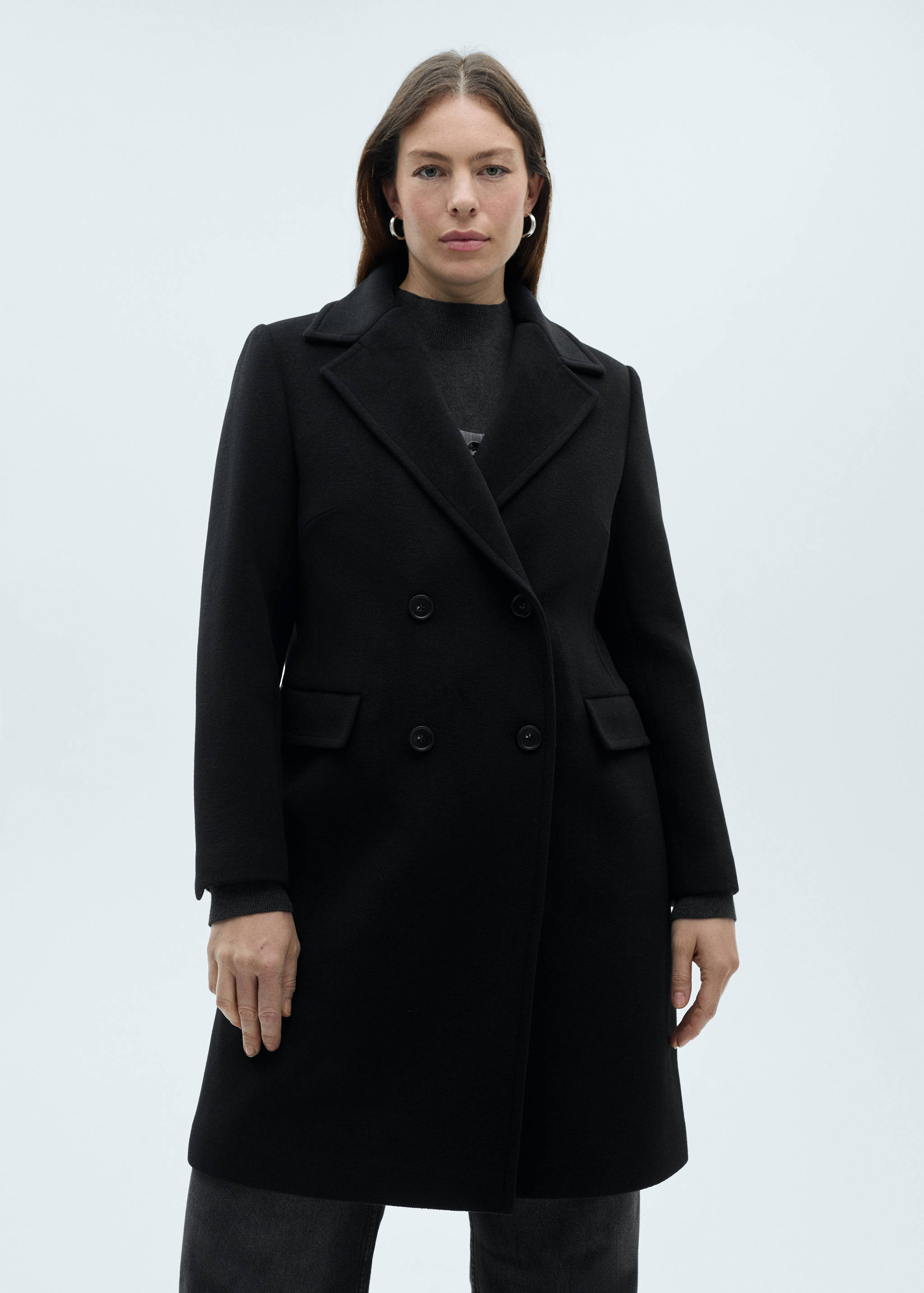 Double-breasted midi wool coat - Details of the article 5