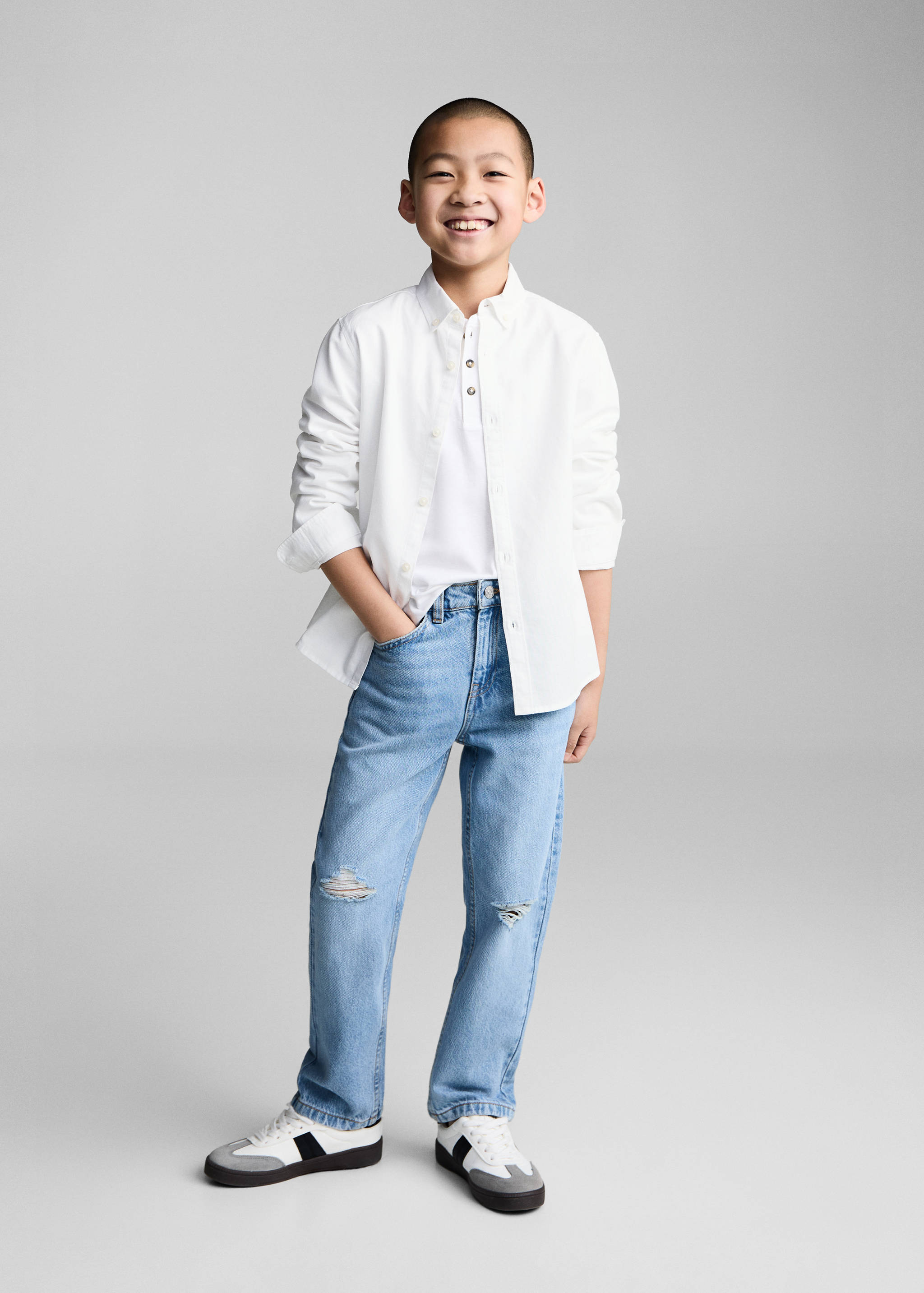 Chemise oxford 100 % coton - Plan général