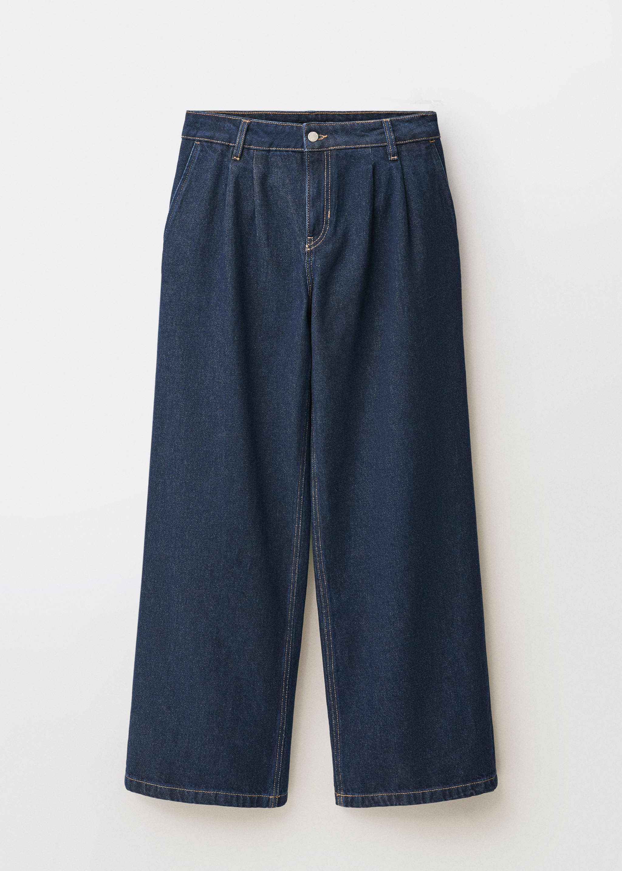 Rinse-wash wide leg jeans with pleats - Article without model