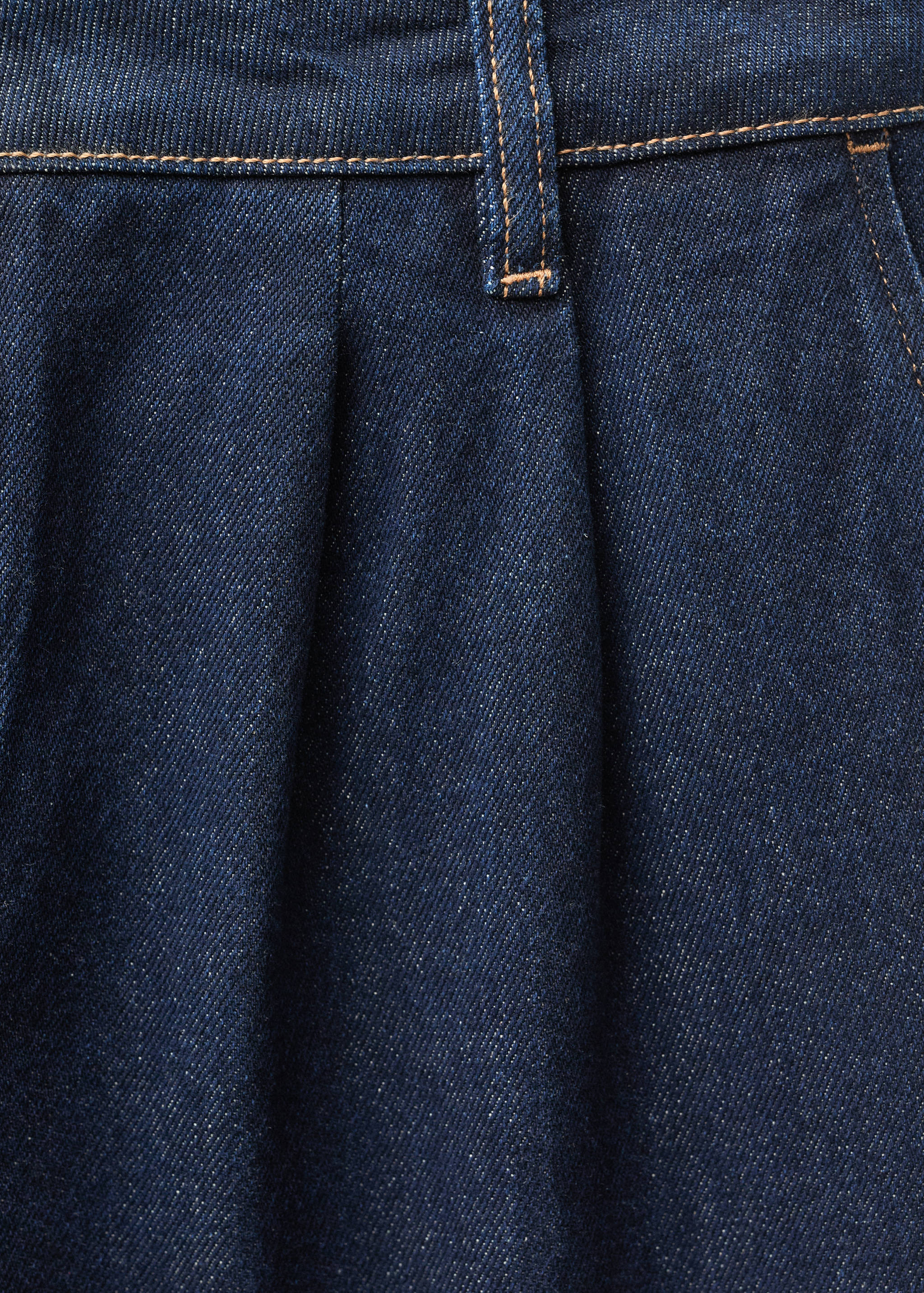 Rinse-wash wide leg jeans with pleats - Details of the article 0