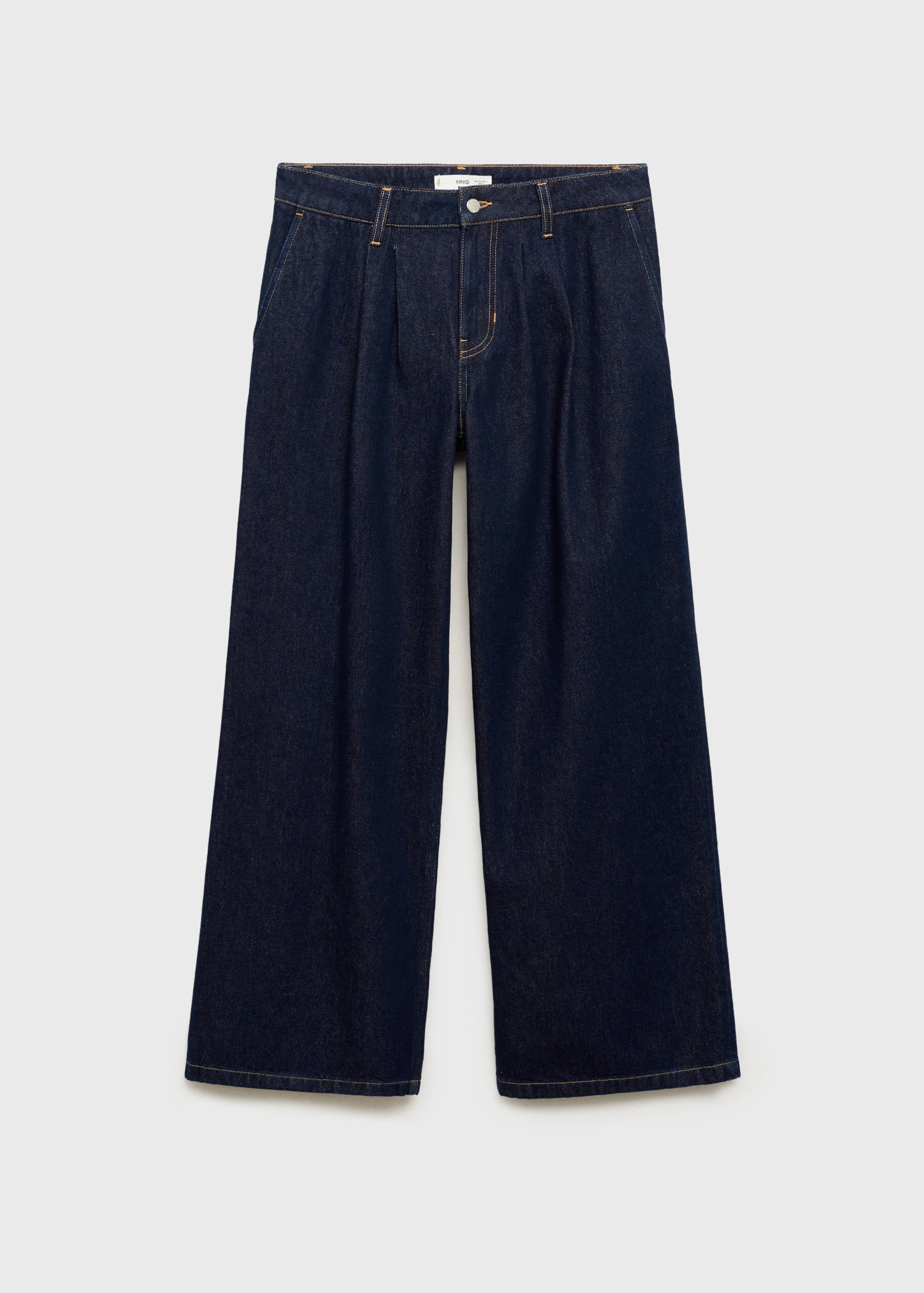 Rinse-wash wide leg jeans with pleats - Article without model