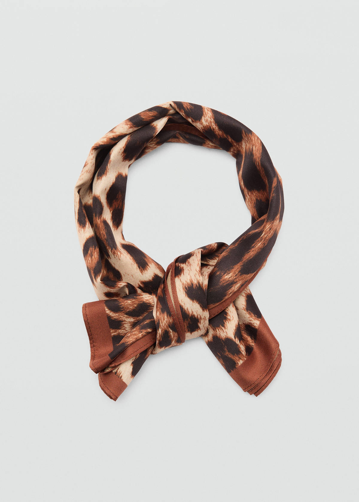 Leopard printed scarf — Brown