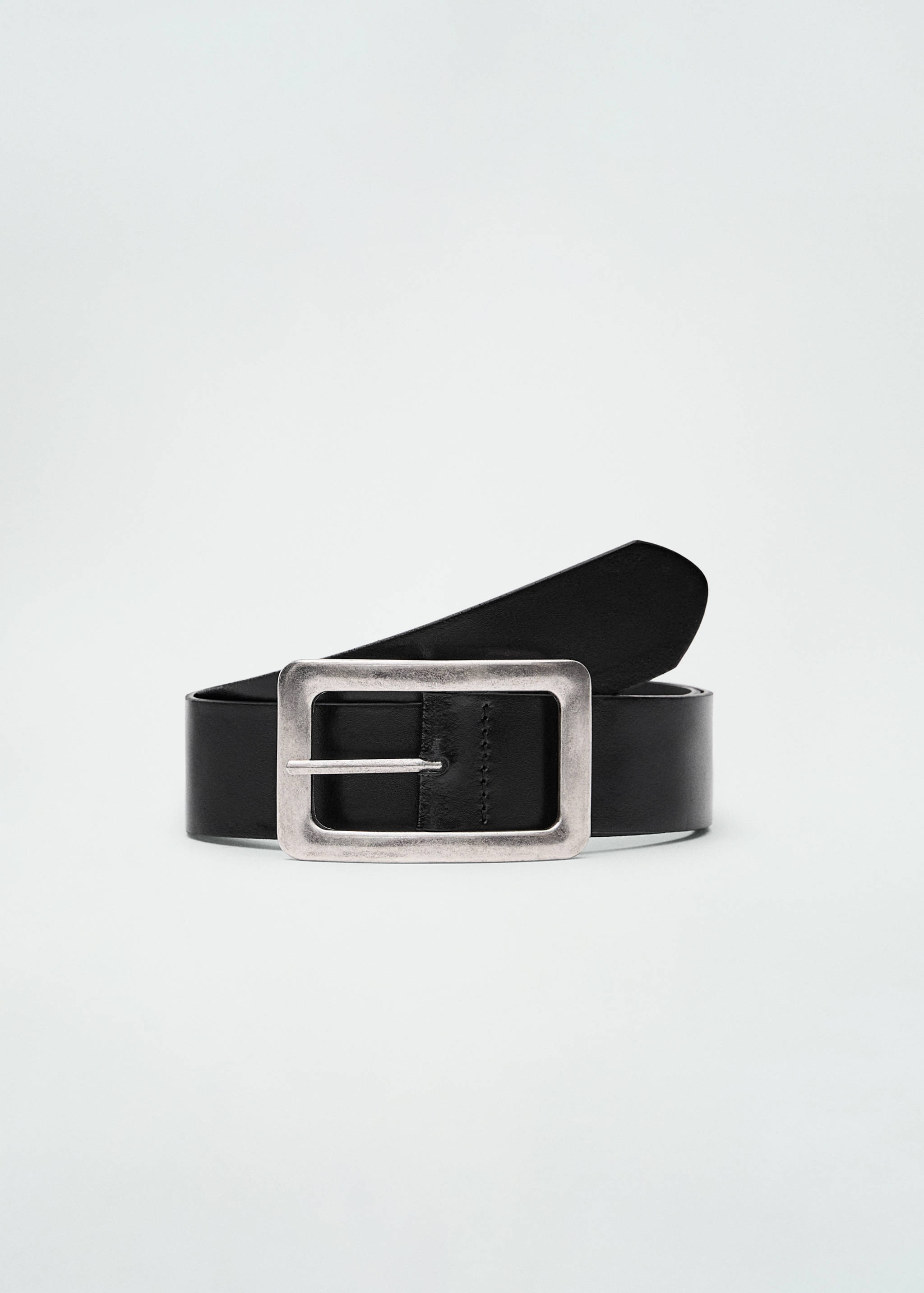 Leather belt with square buckle - Article without model
