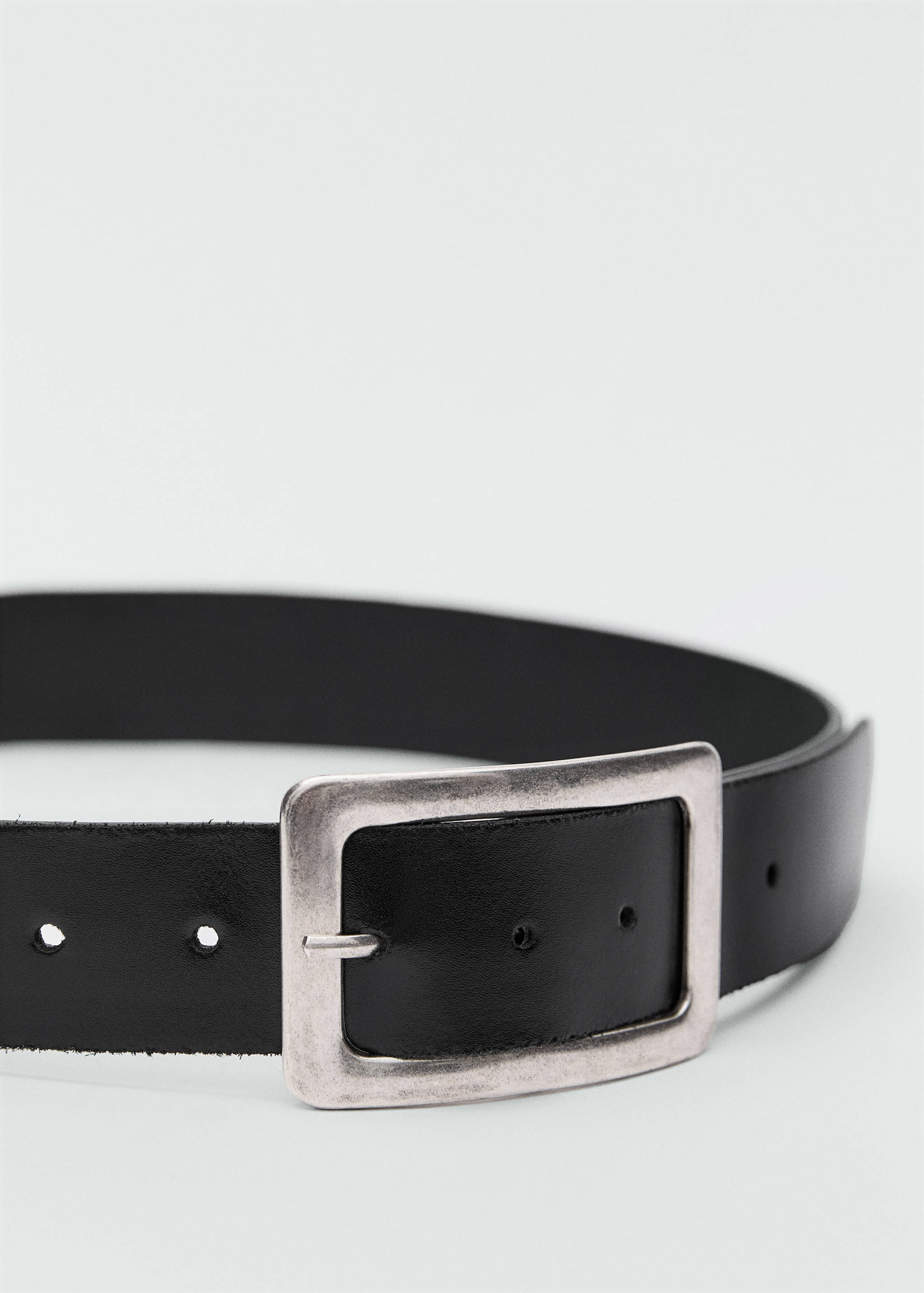 Leather belt with square buckle - Medium plane