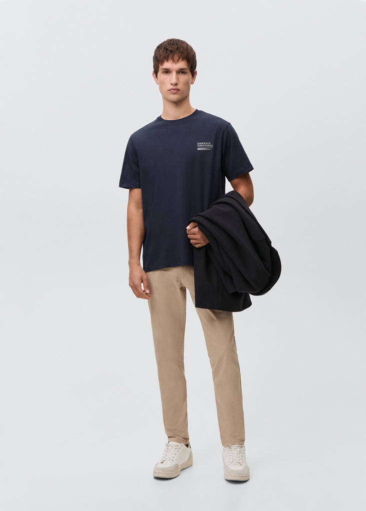 Message cotton T-shirt — Charcoal