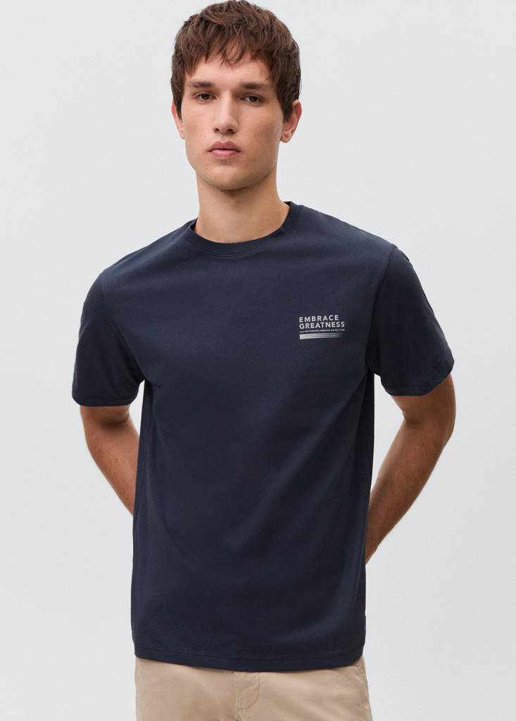 Message cotton T-shirt — Charcoal
