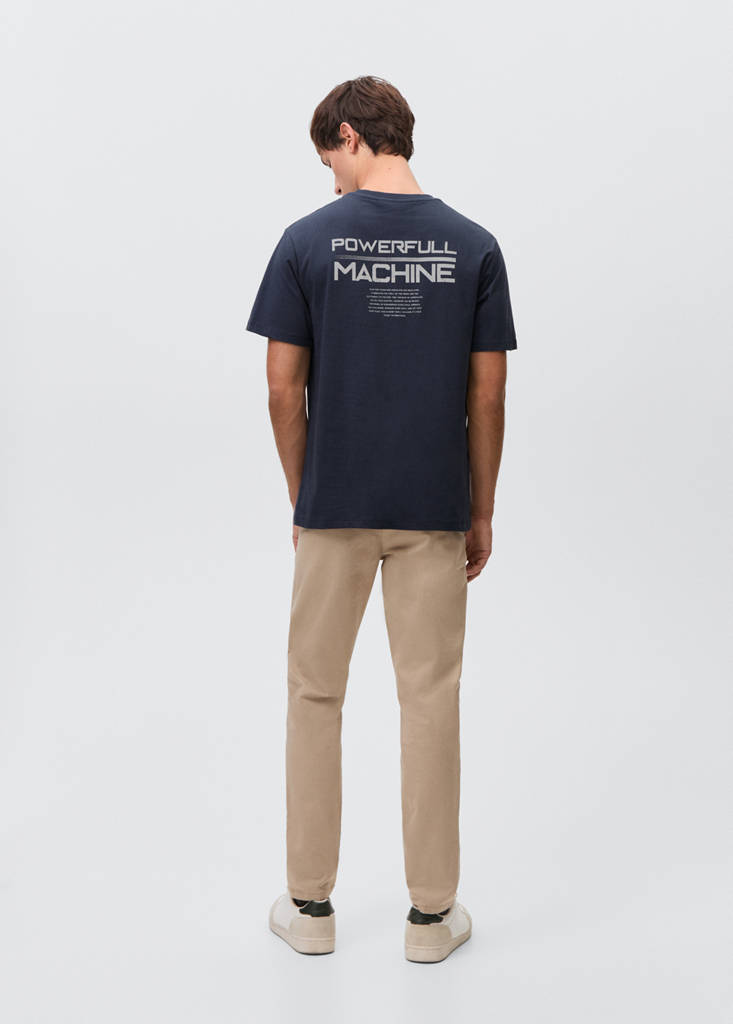 Message cotton T-shirt — Charcoal
