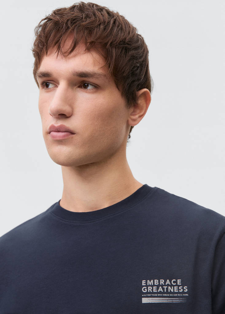 Message cotton T-shirt — Charcoal