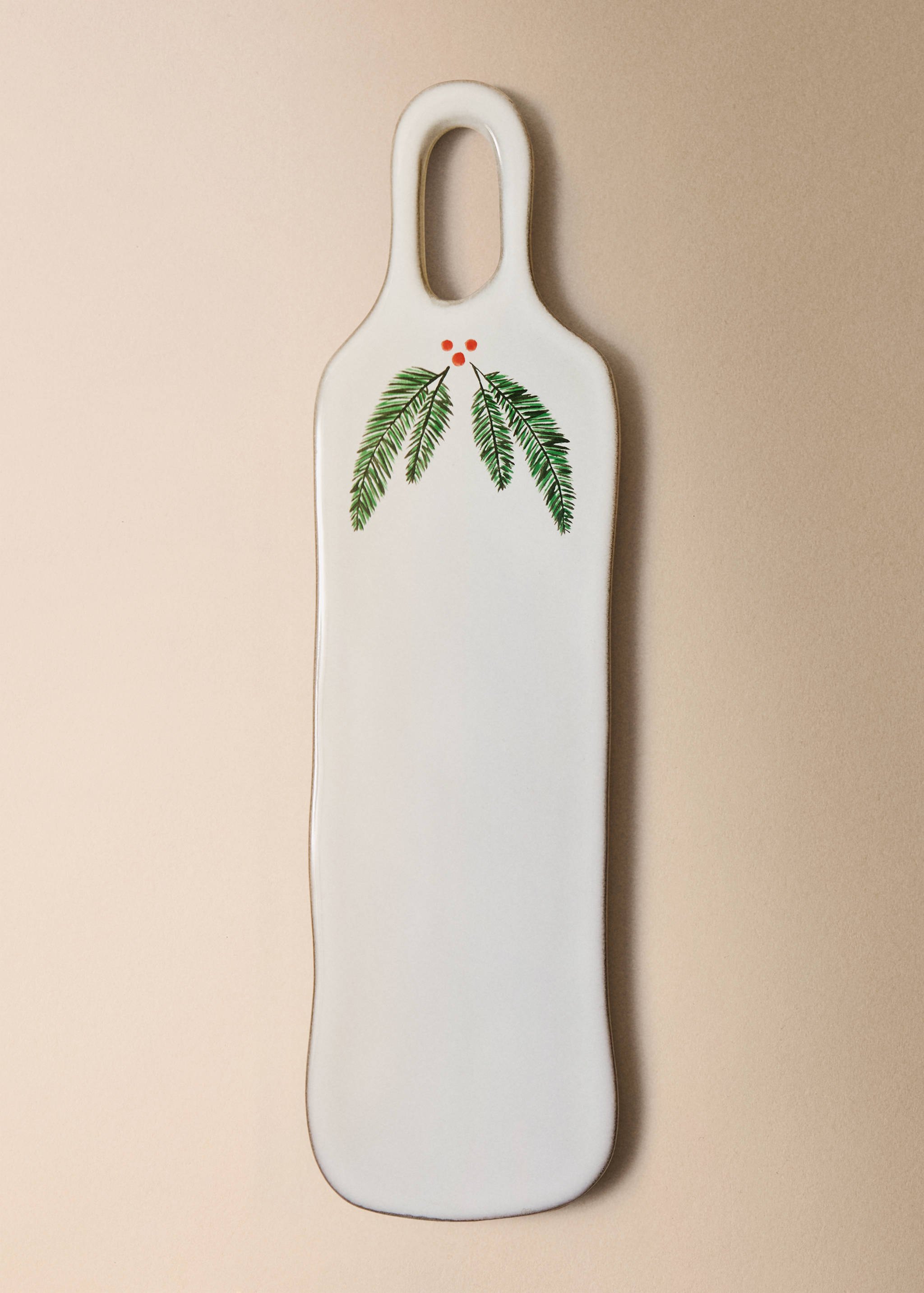 Plat en grès peint à la main allongé - Plan général