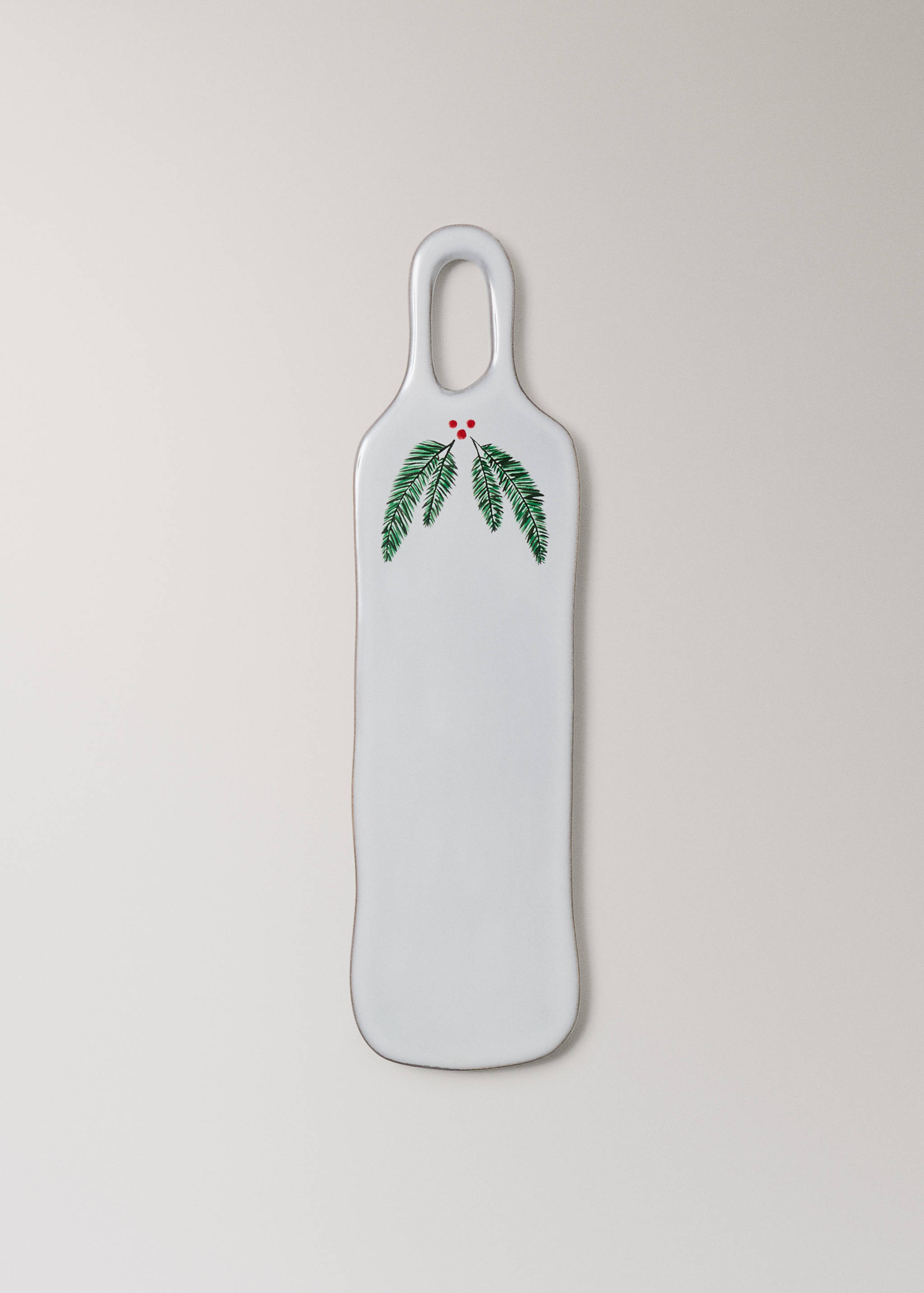 Plat en grès peint à la main allongé - Article sans modèle