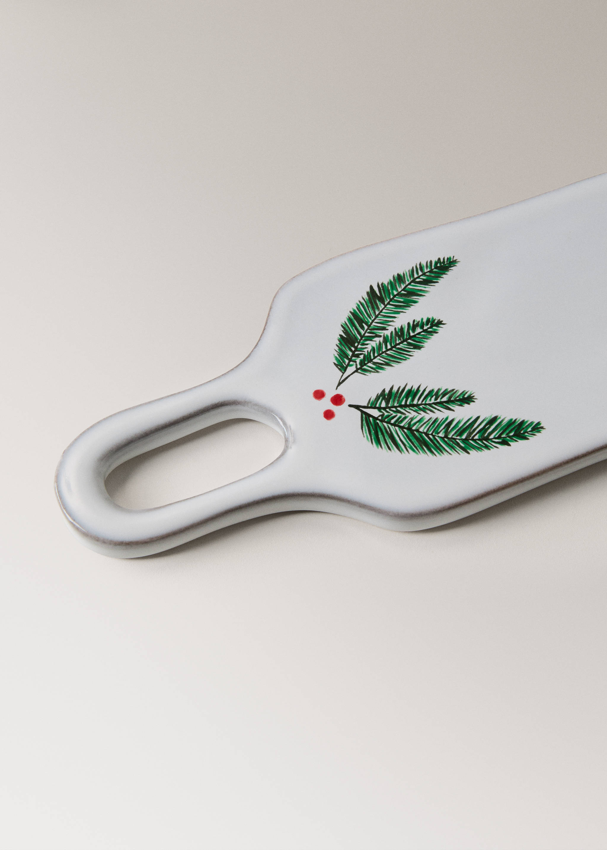 Plat en grès peint à la main allongé - Détail de l'article 1