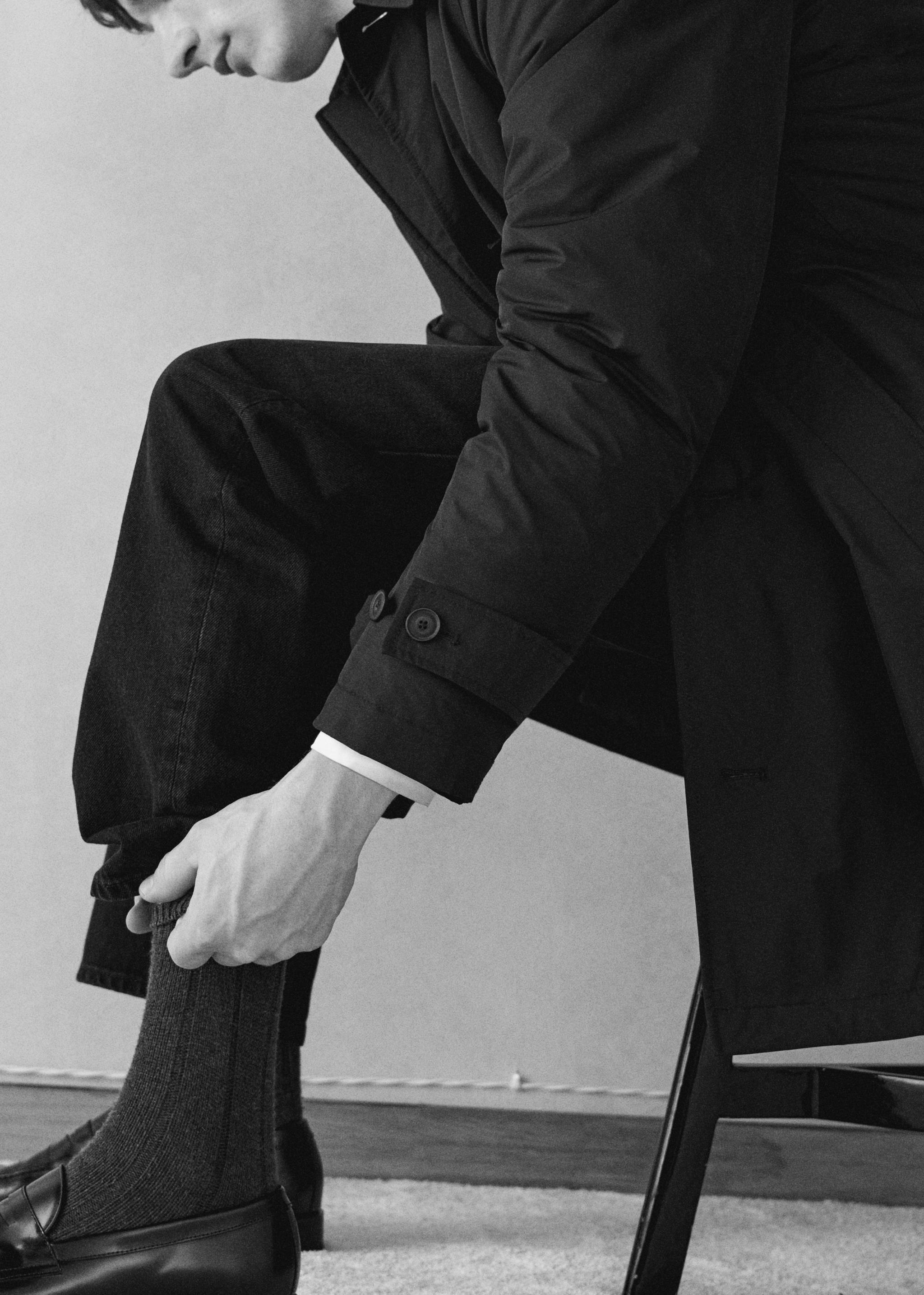 Quilted water-repellent trench coat - Details of the article 3