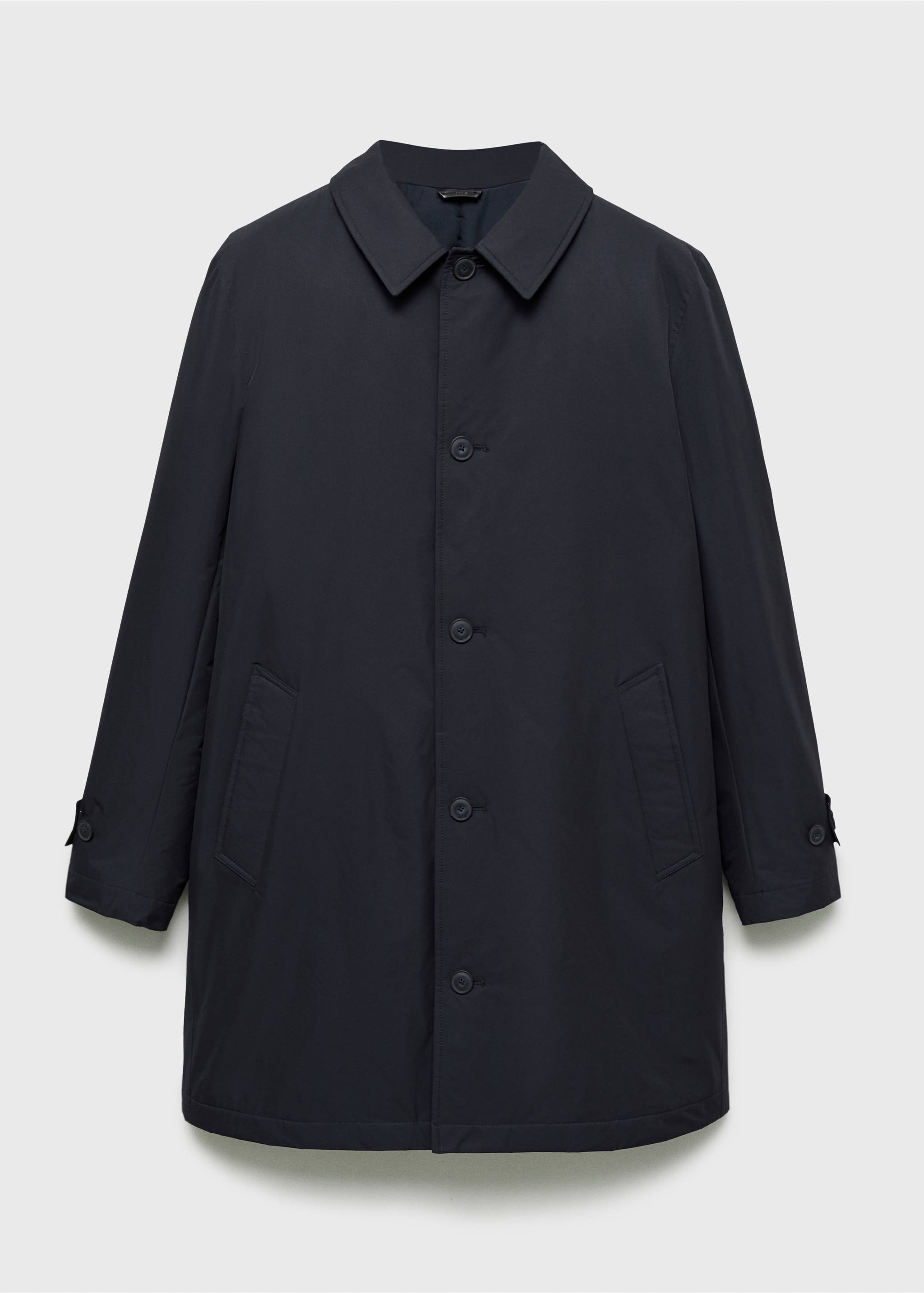 Quilted water-repellent trench coat - Article without model, Dark Navy. Ref: 87050574-00.