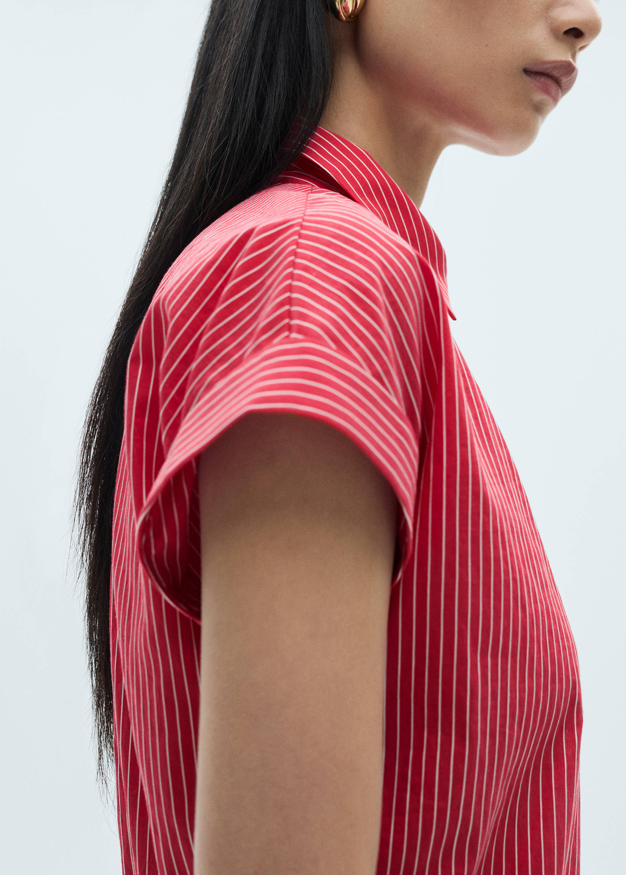 Striped cotton shirt dress - Details of the article 6