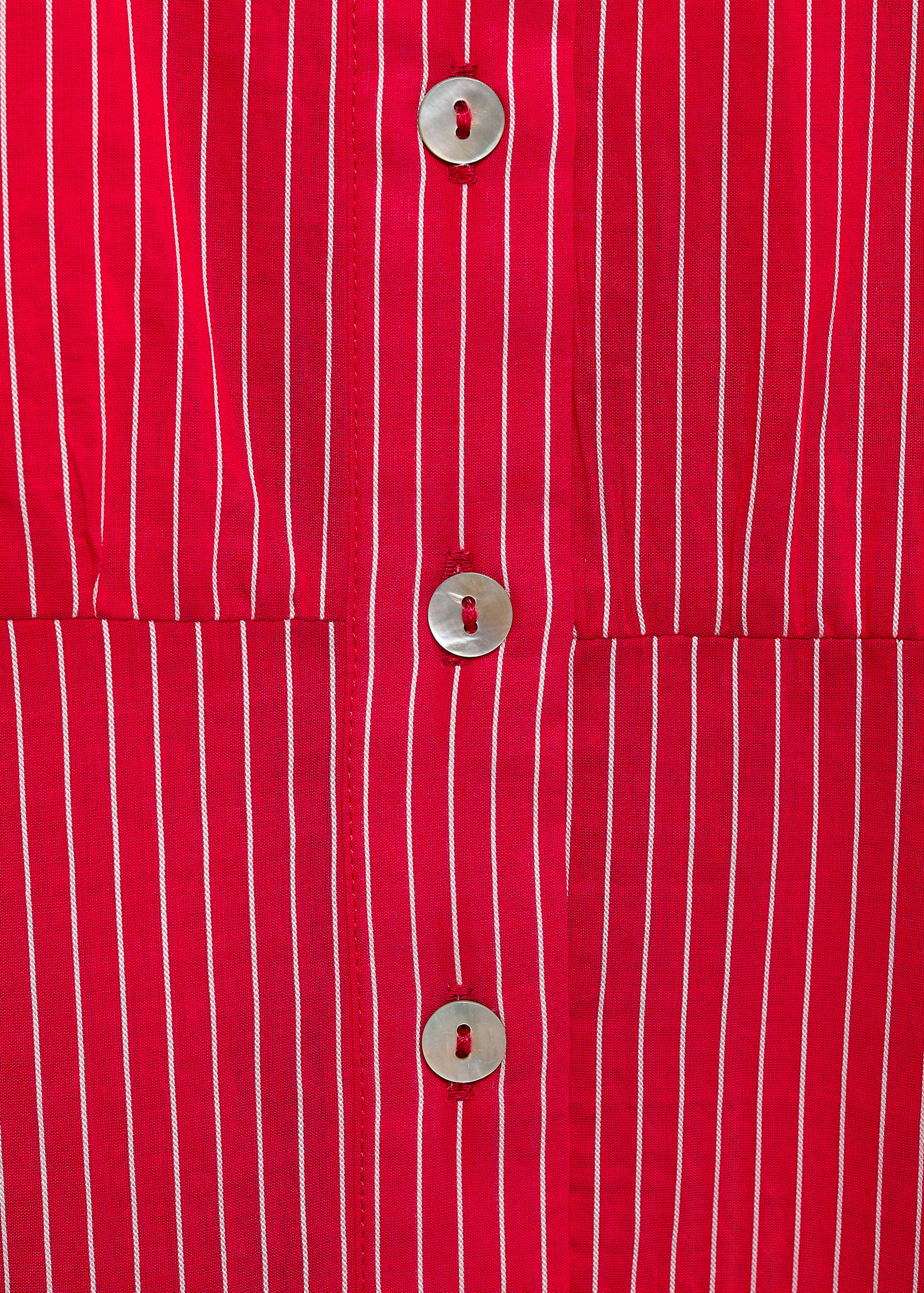Striped cotton shirt dress - Details of the article 0