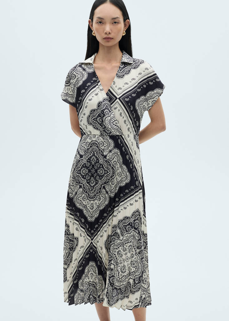 Paisley-print shirt dress