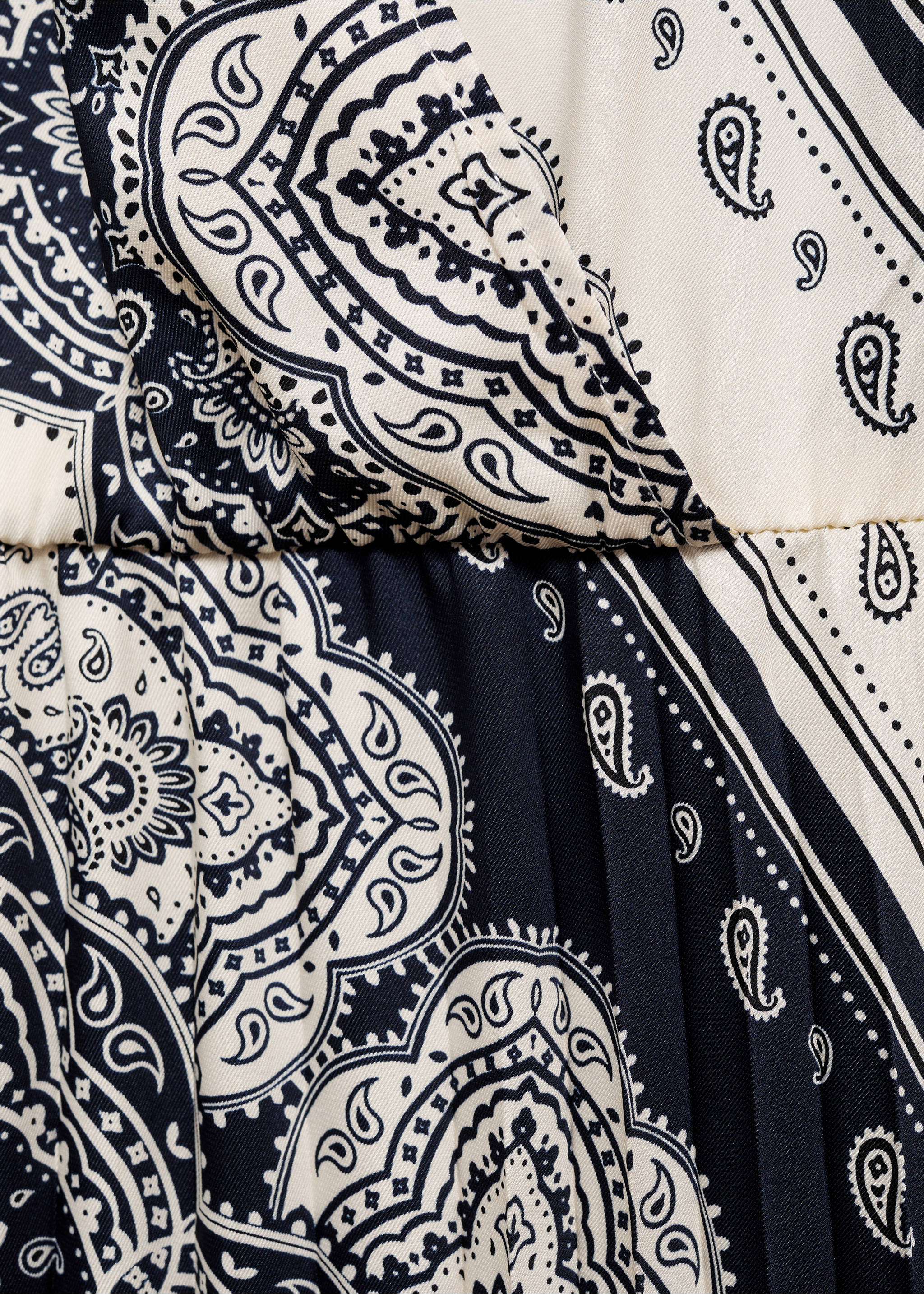 Paisley-print shirt dress - Details of the article 8, Blue. Ref: 87050581-00.