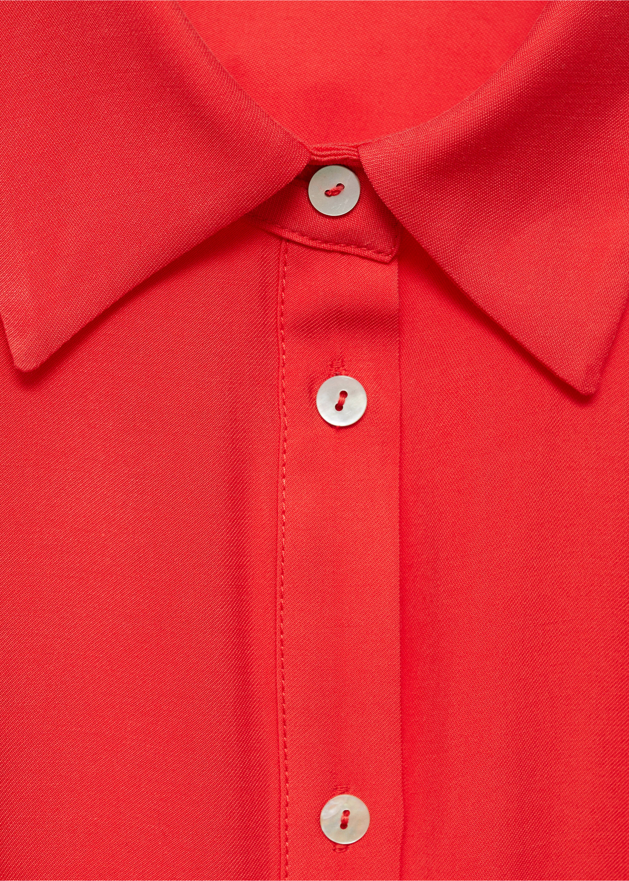 Vestido camisero cruzado - Detalle del artículo 8, Rojo coral. Ref: 87050583-00.