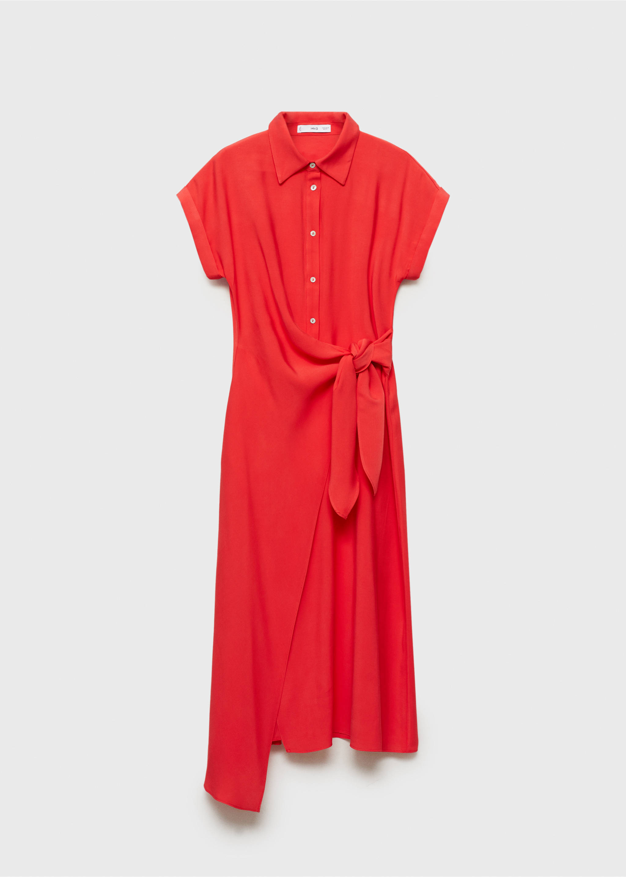 Vestido camisero cruzado - Artículo sin modelo, Rojo coral. Ref: 87050583-00.