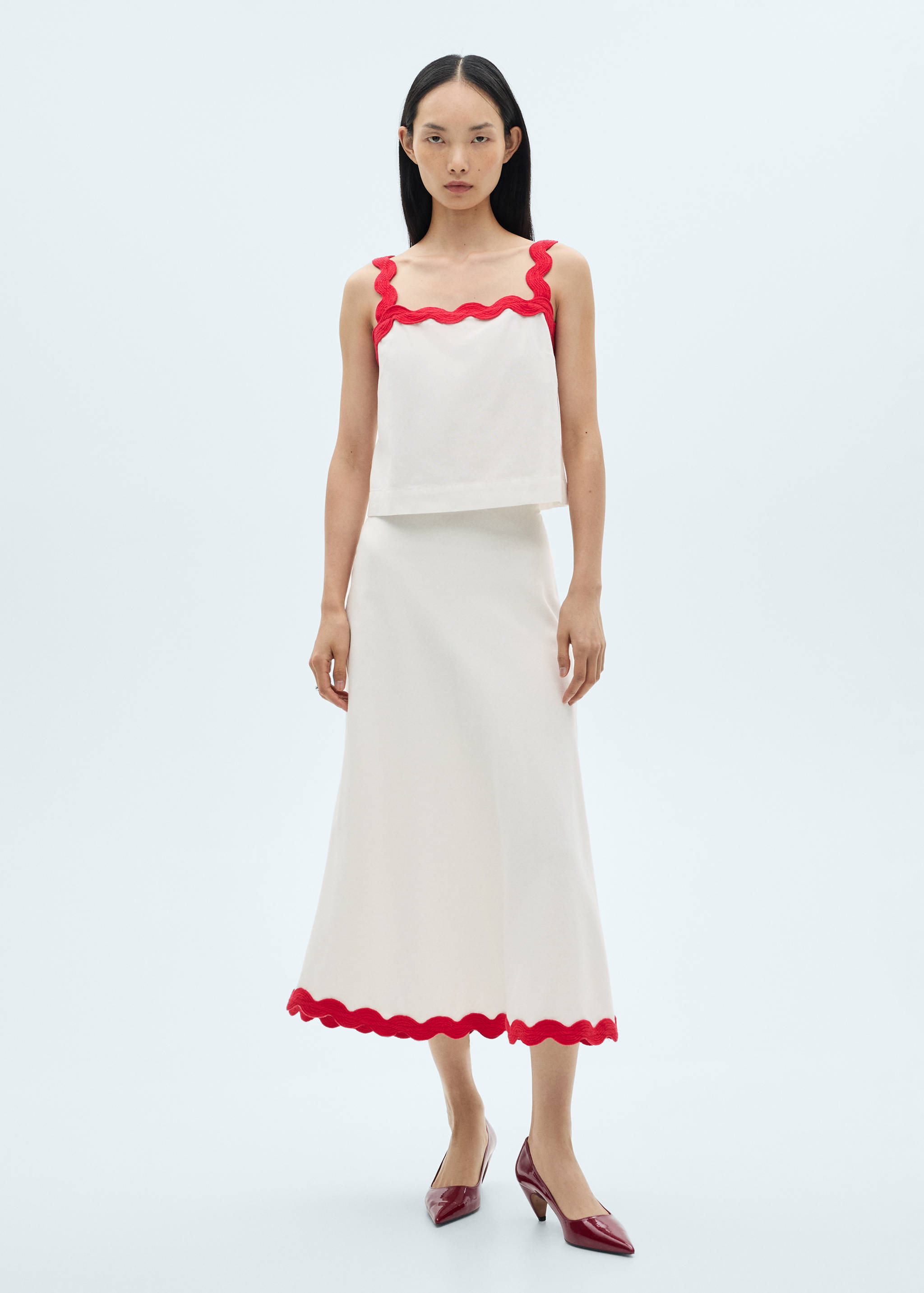 Contrast spaghetti strap top - General plane