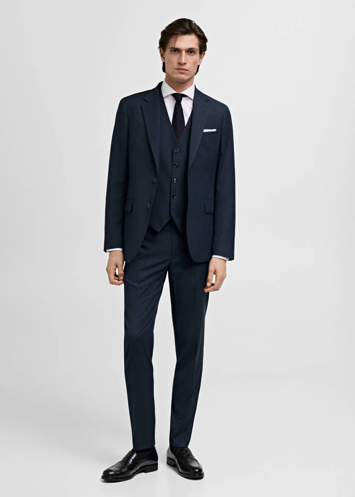 Slim-fit suit waistcoat — Dark Navy