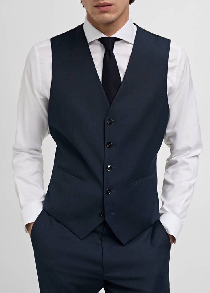 Slim-fit suit waistcoat — Dark Navy