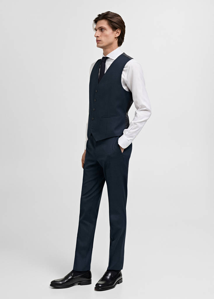 Slim-fit suit waistcoat — Dark Navy