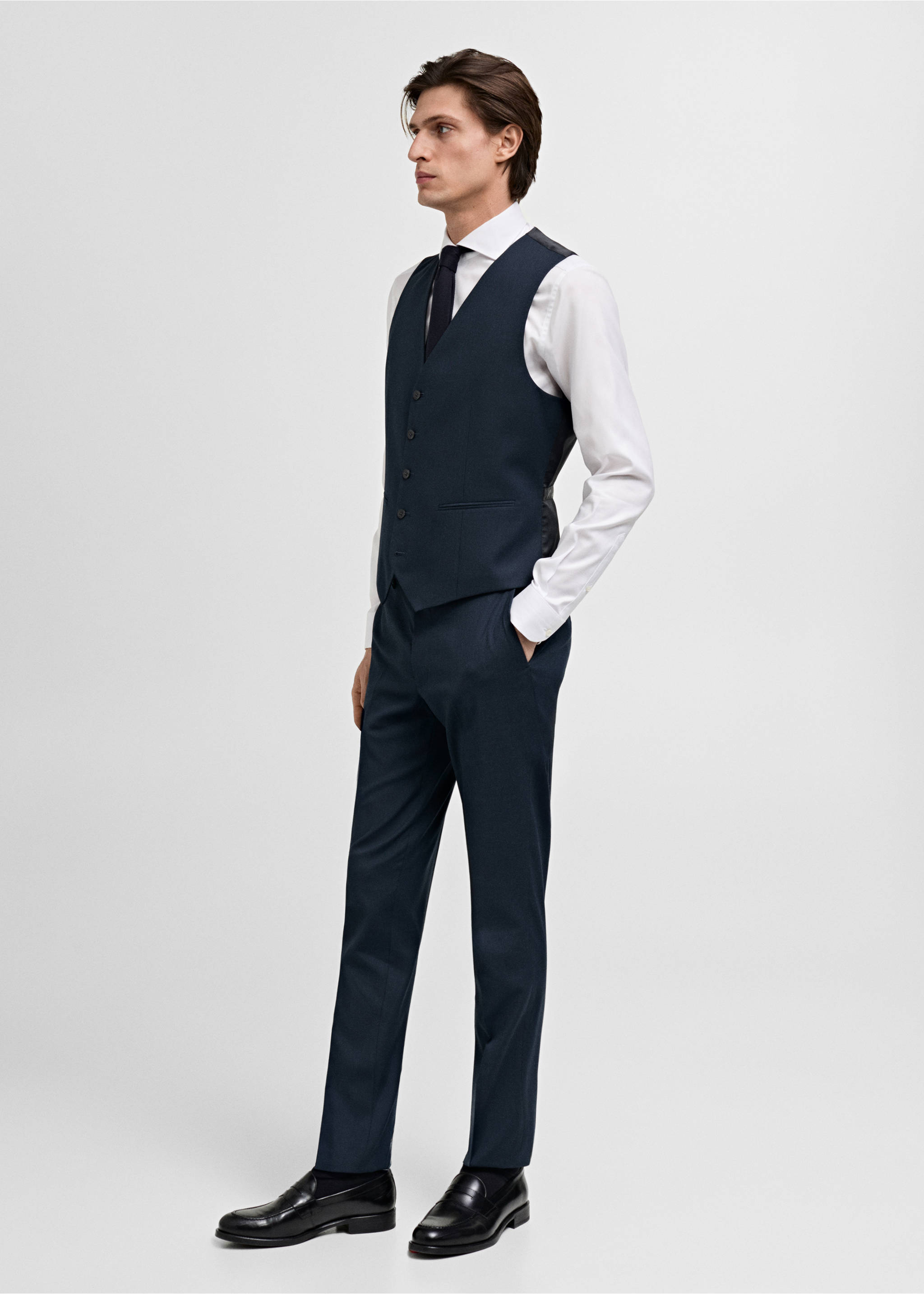Chaleco traje slim fit - Detalle del artículo 2, Azul marino oscuro. Ref: 87050585-00.