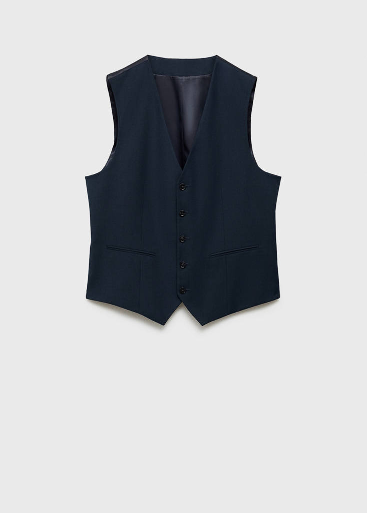 Slim-fit suit waistcoat — Dark Navy