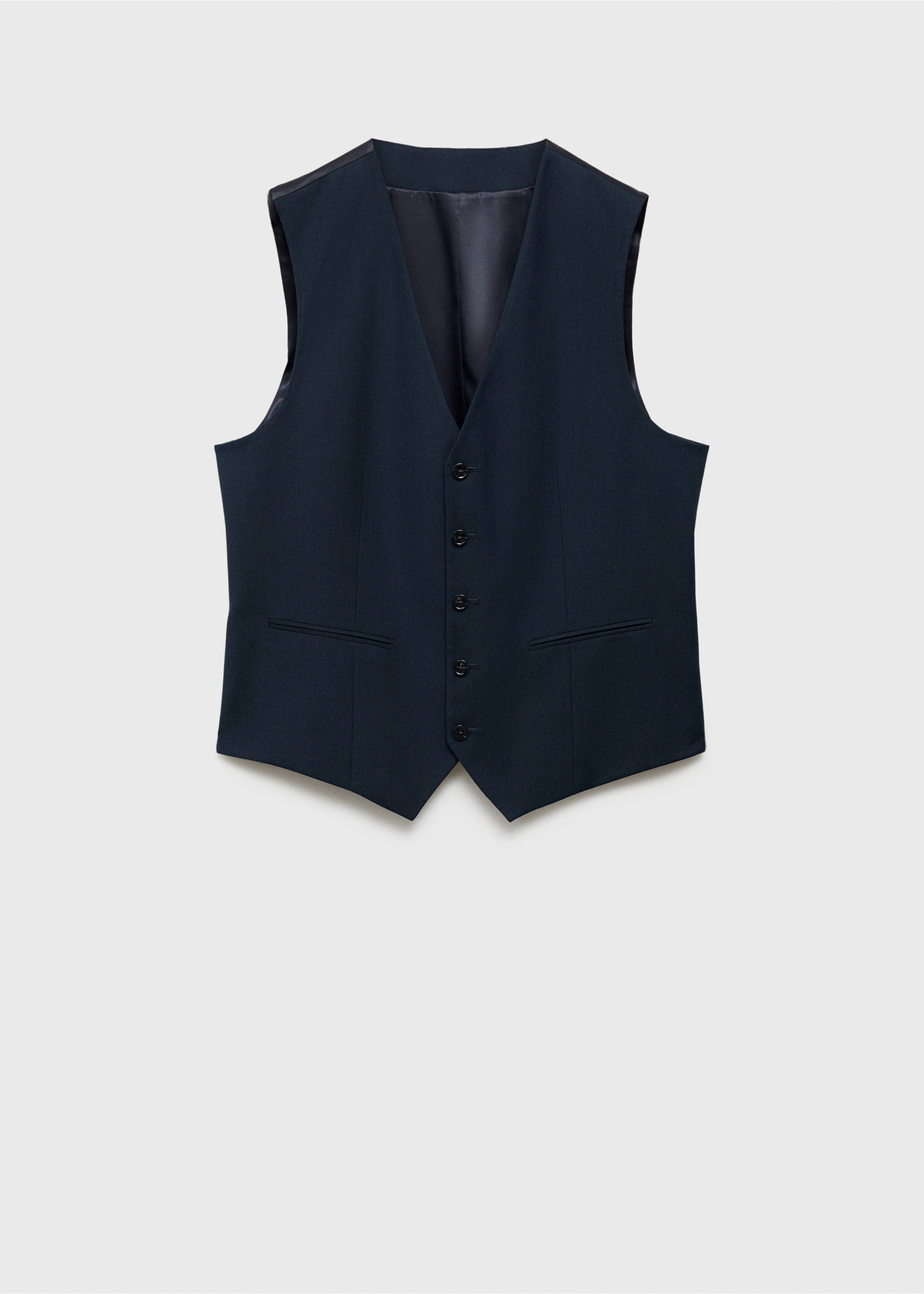 Slim-fit suit waistcoat - Article without model, Dark Navy. Ref: 87050585-00.