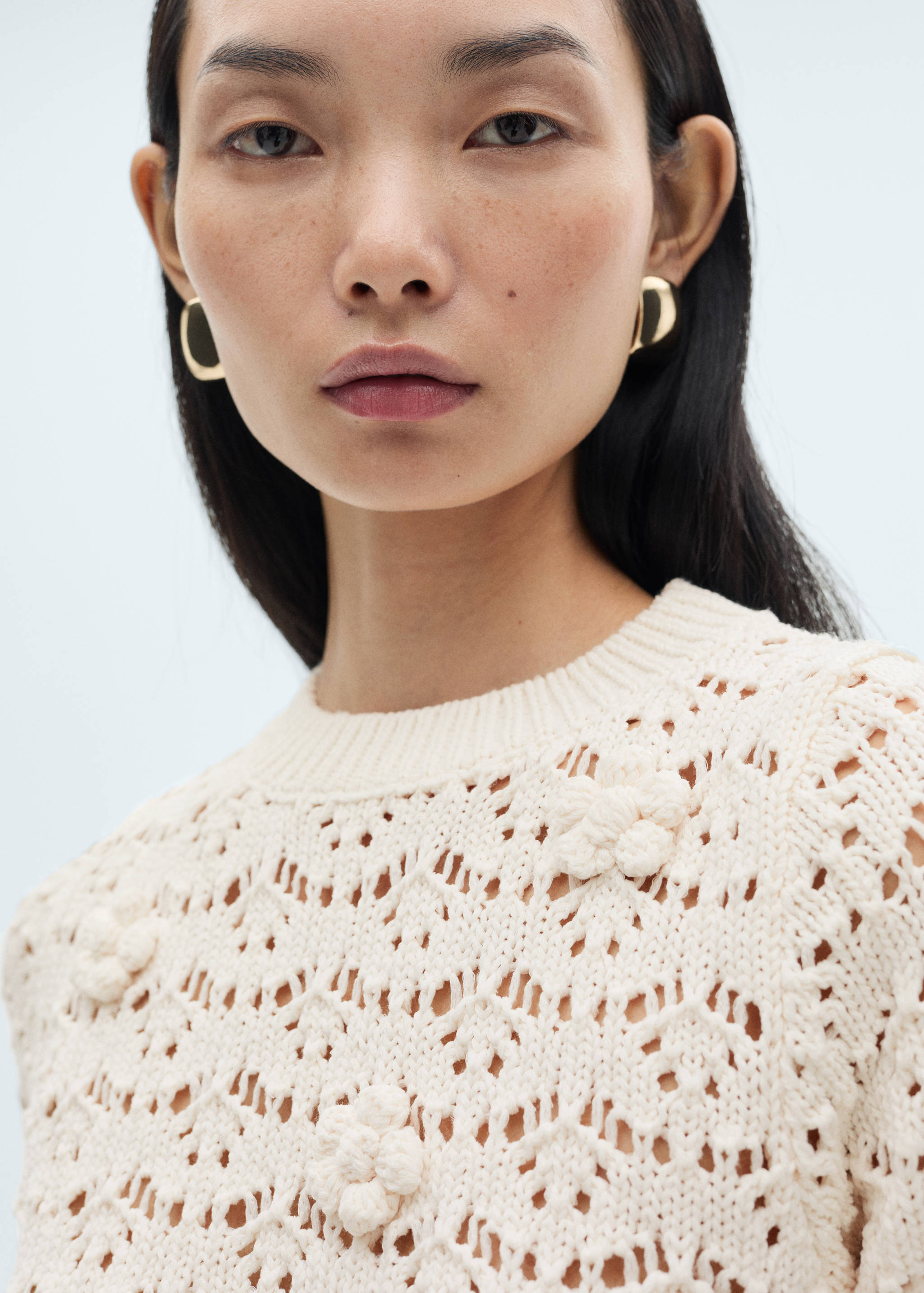 Pull-over court maille ajourée - Détail de l'article 1