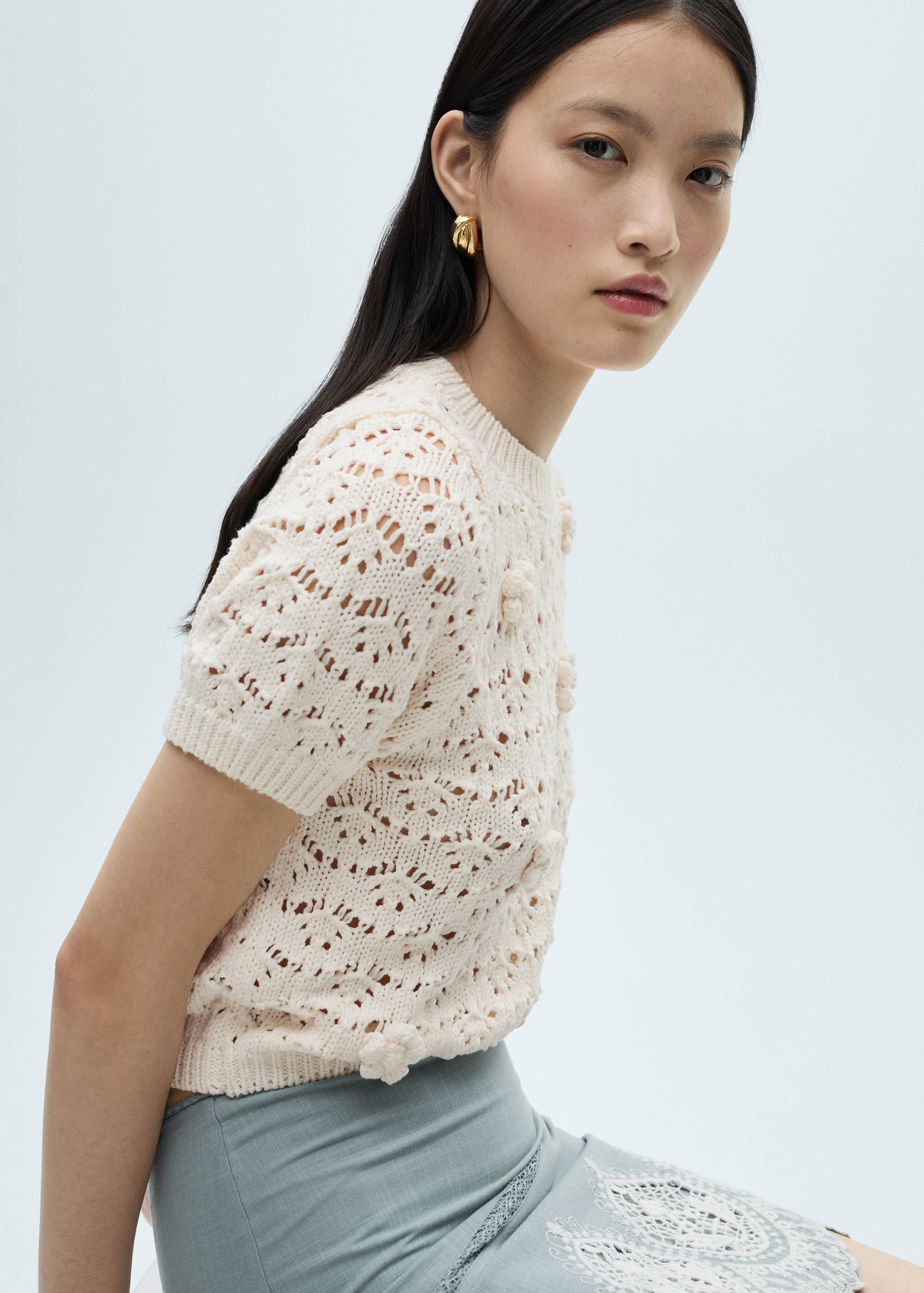 Pull-over court maille ajourée - Détail de l'article 2