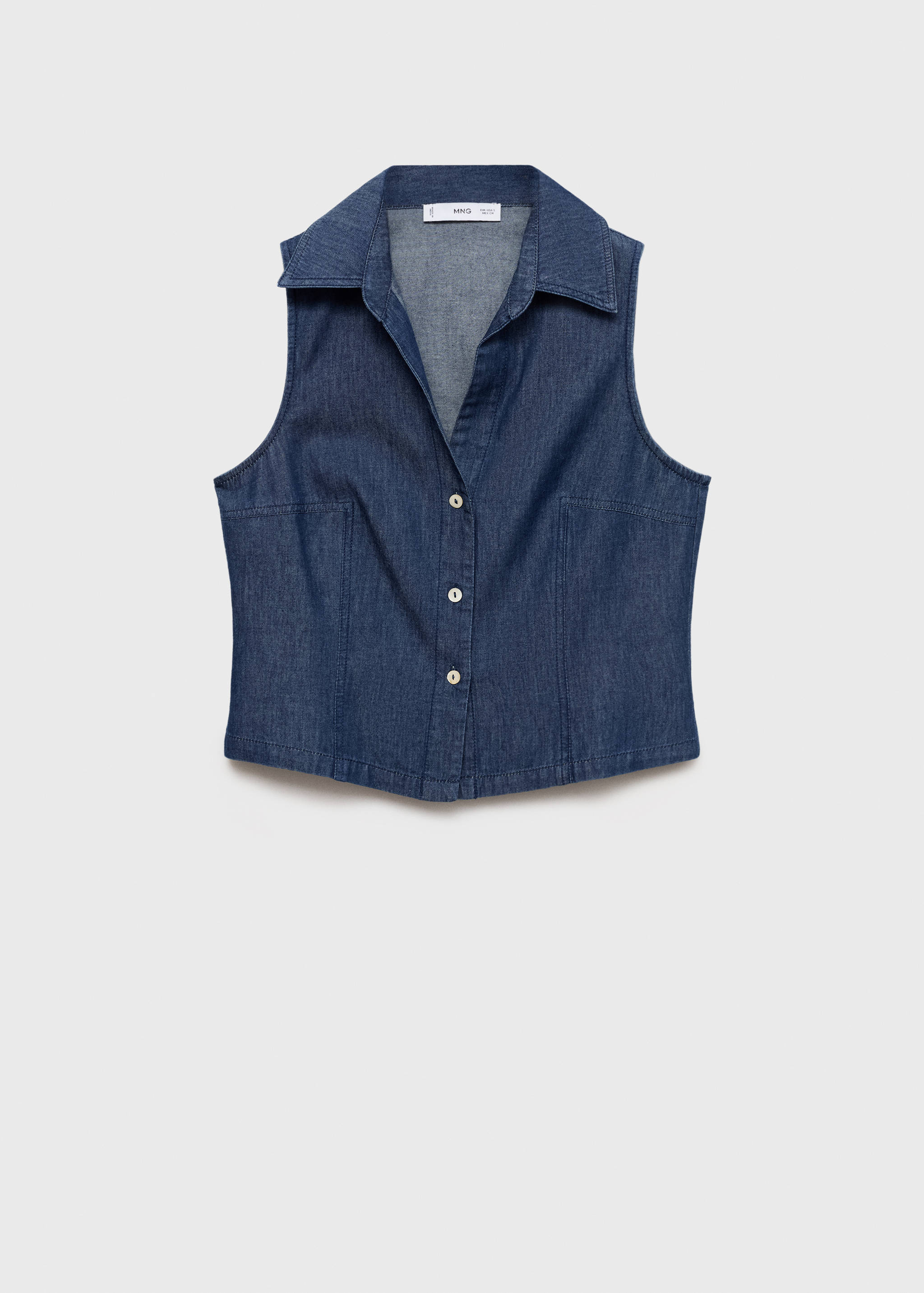 Denim-effect cotton top - Article without model