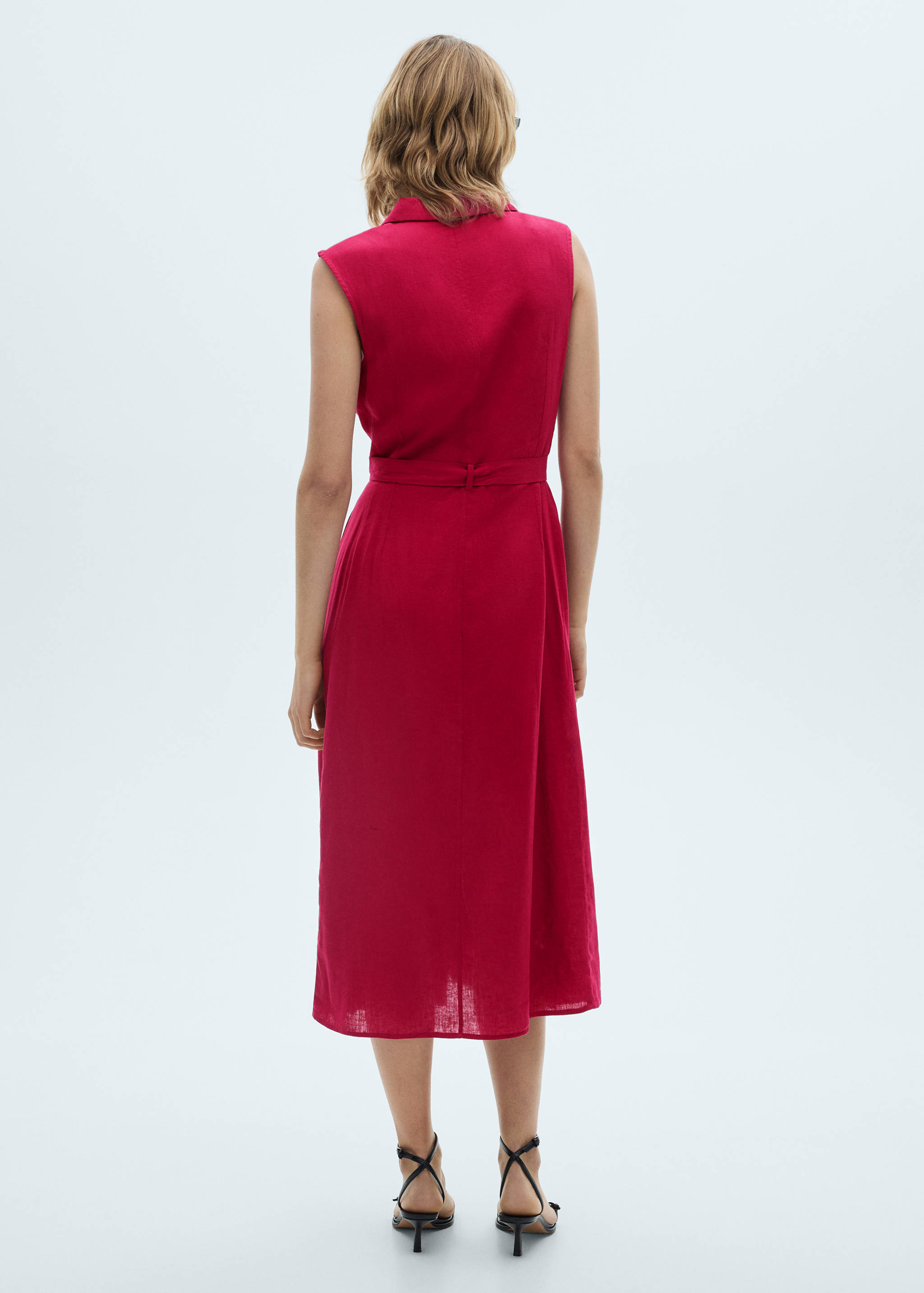 Linen shirt dress with belt - Reverse of the article