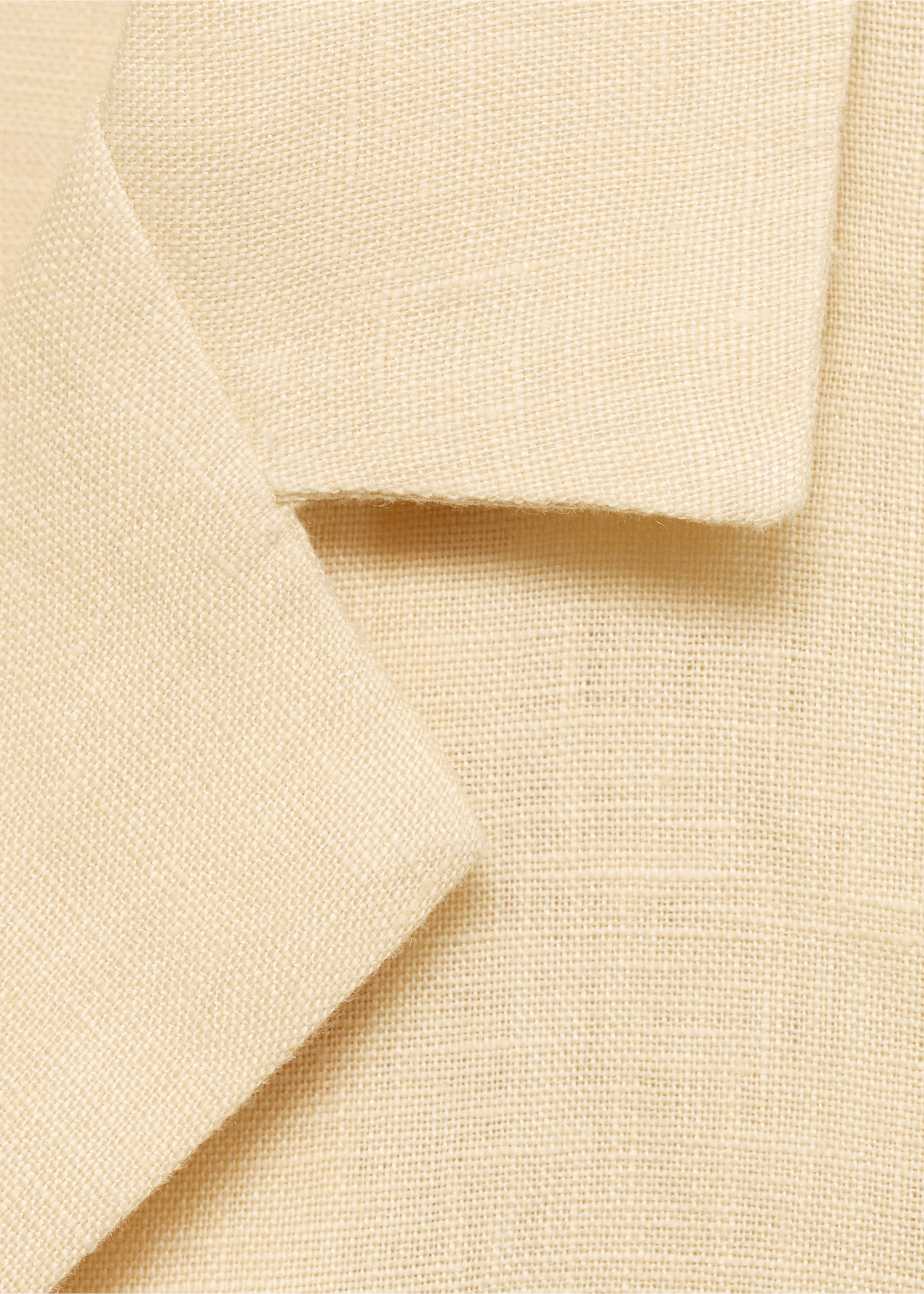 Short sleeve linen-blend shirt - Details of the article 0, Beige. Ref: 87050591-00.
