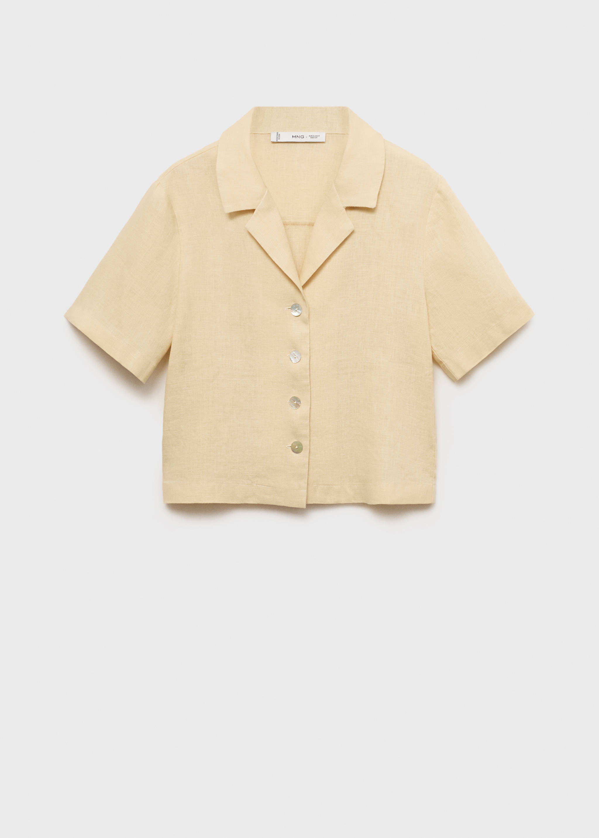 Short sleeve linen-blend shirt - Article without model