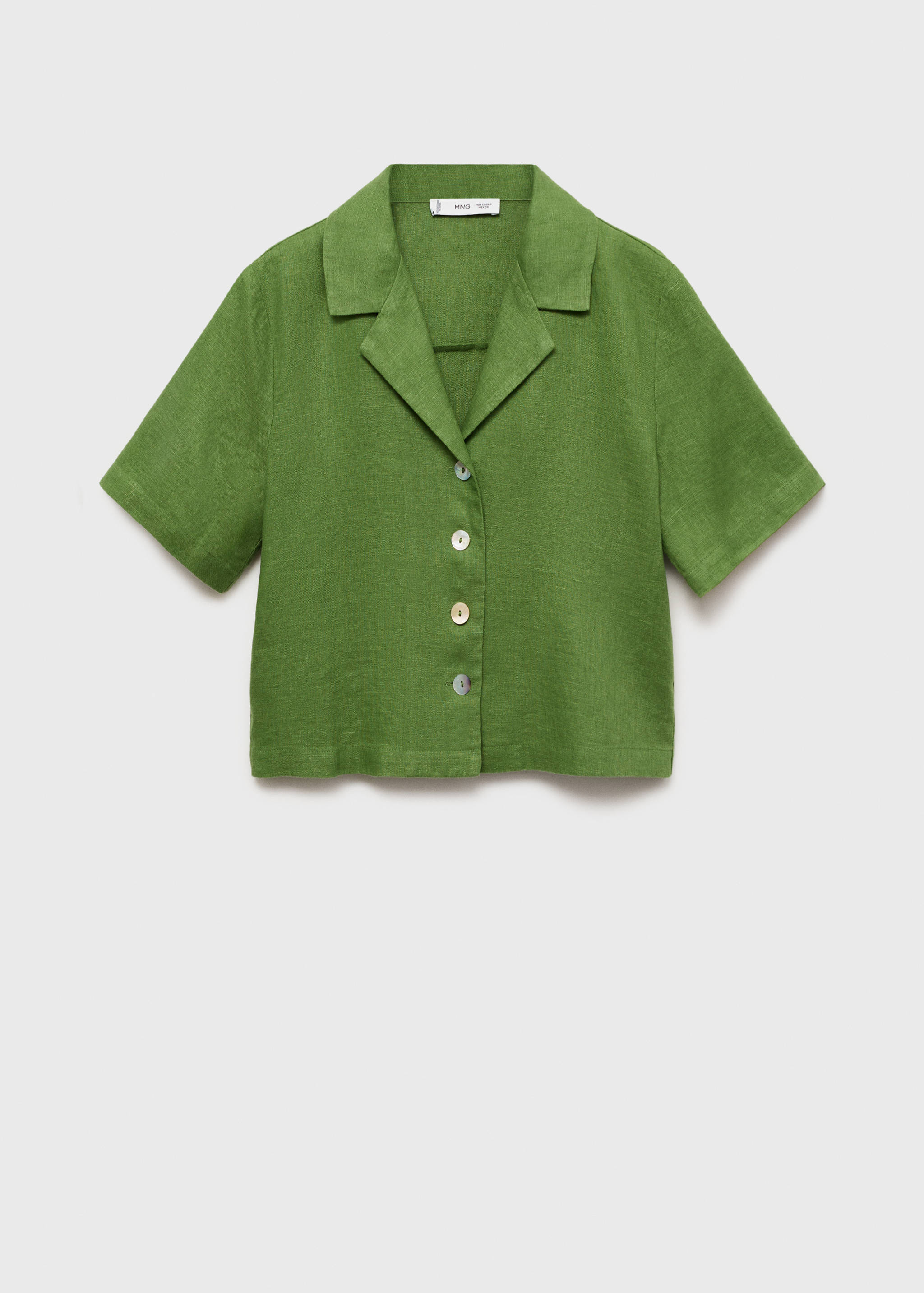 Short sleeve linen-blend shirt - Article without model