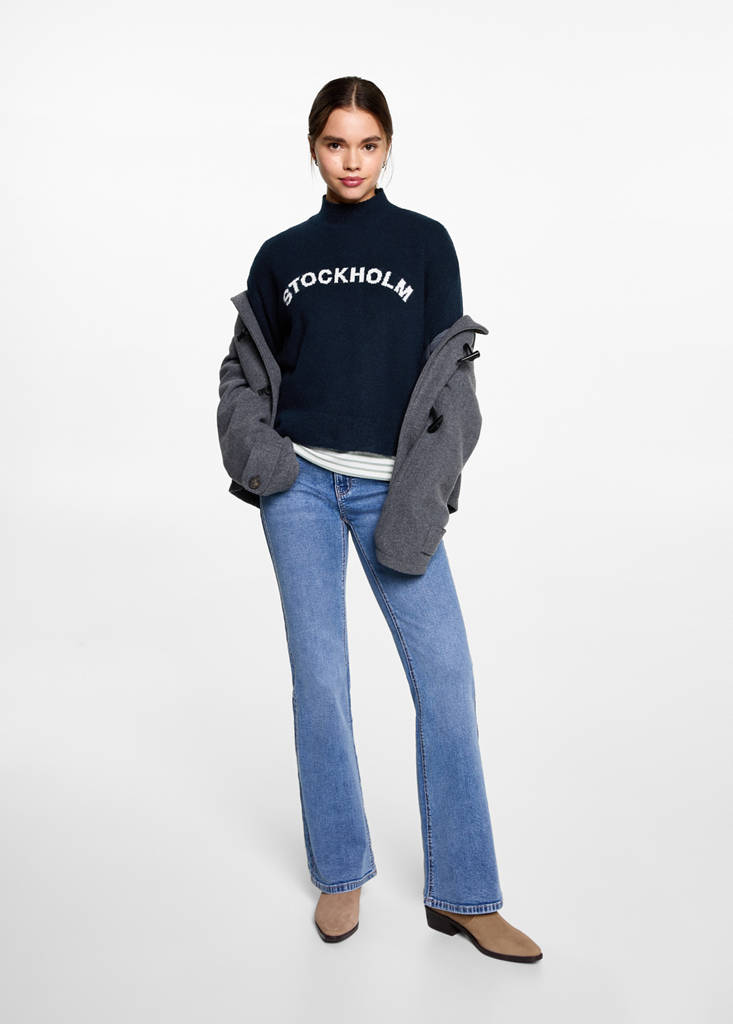 Message knitted sweater — Dark Navy
