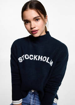 Message knitted sweater — Dark Navy 5