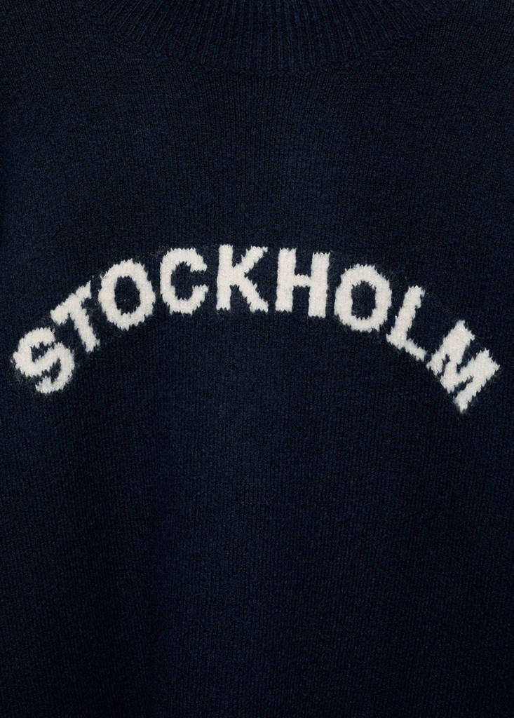 Message knitted sweater — Dark Navy