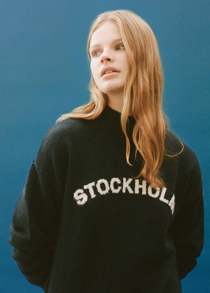 Message knitted sweater — Dark Navy