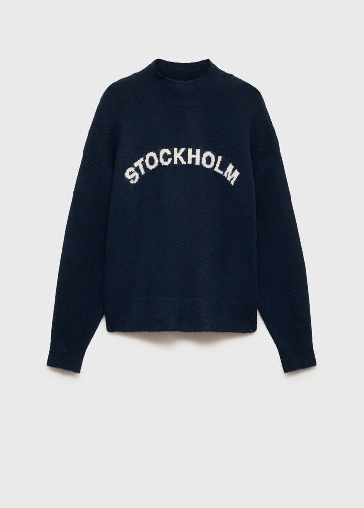 Message knitted sweater — Dark Navy
