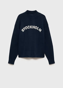 Message knitted sweater — Dark Navy 4