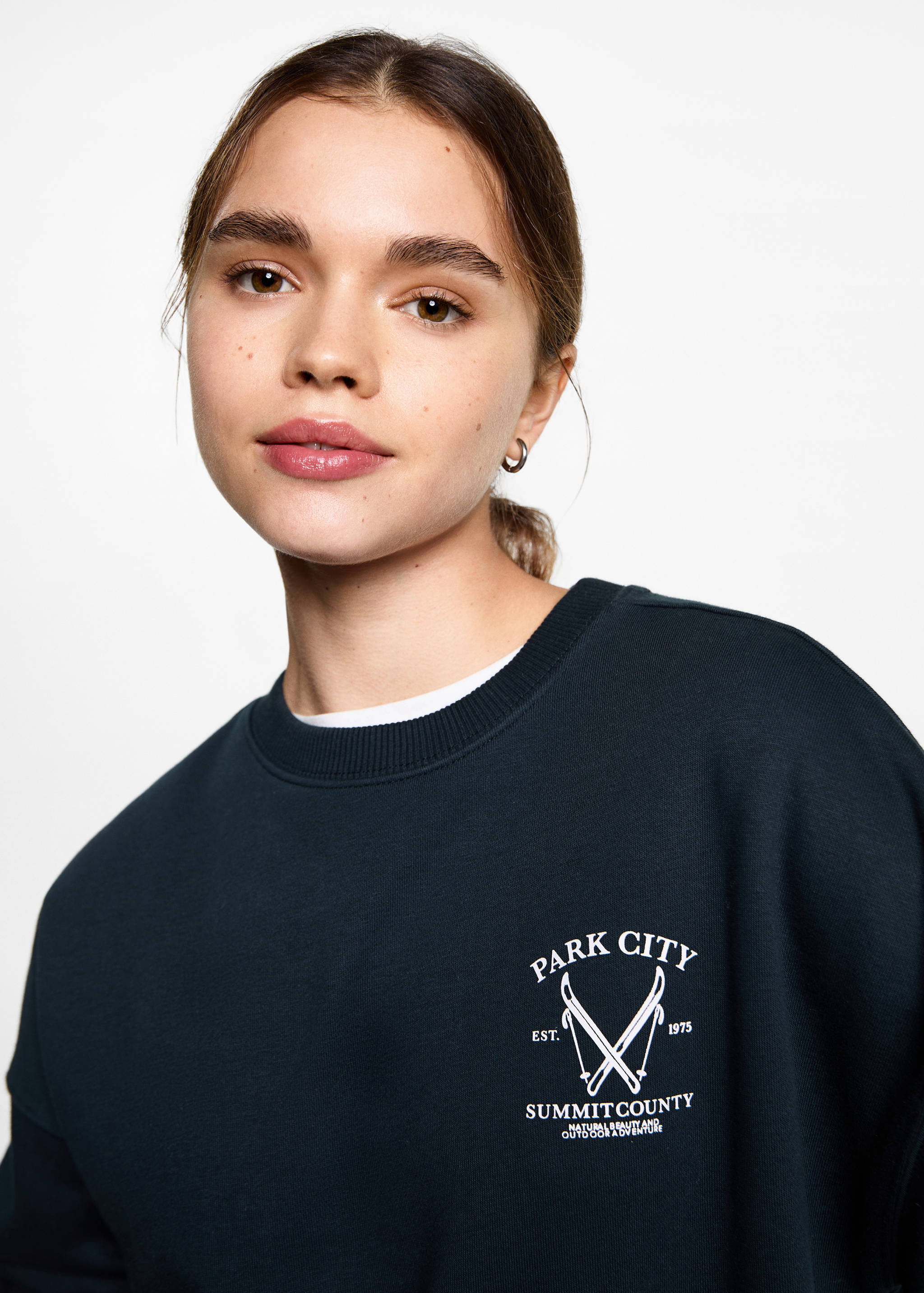 Desenli pamuklu sweatshirt - Ürün detayı 1